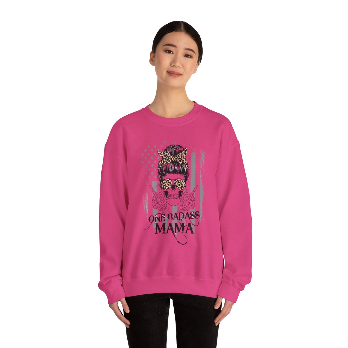 One Badass Mama Sweatshirt - Unisex Crewneck for Strong Women
