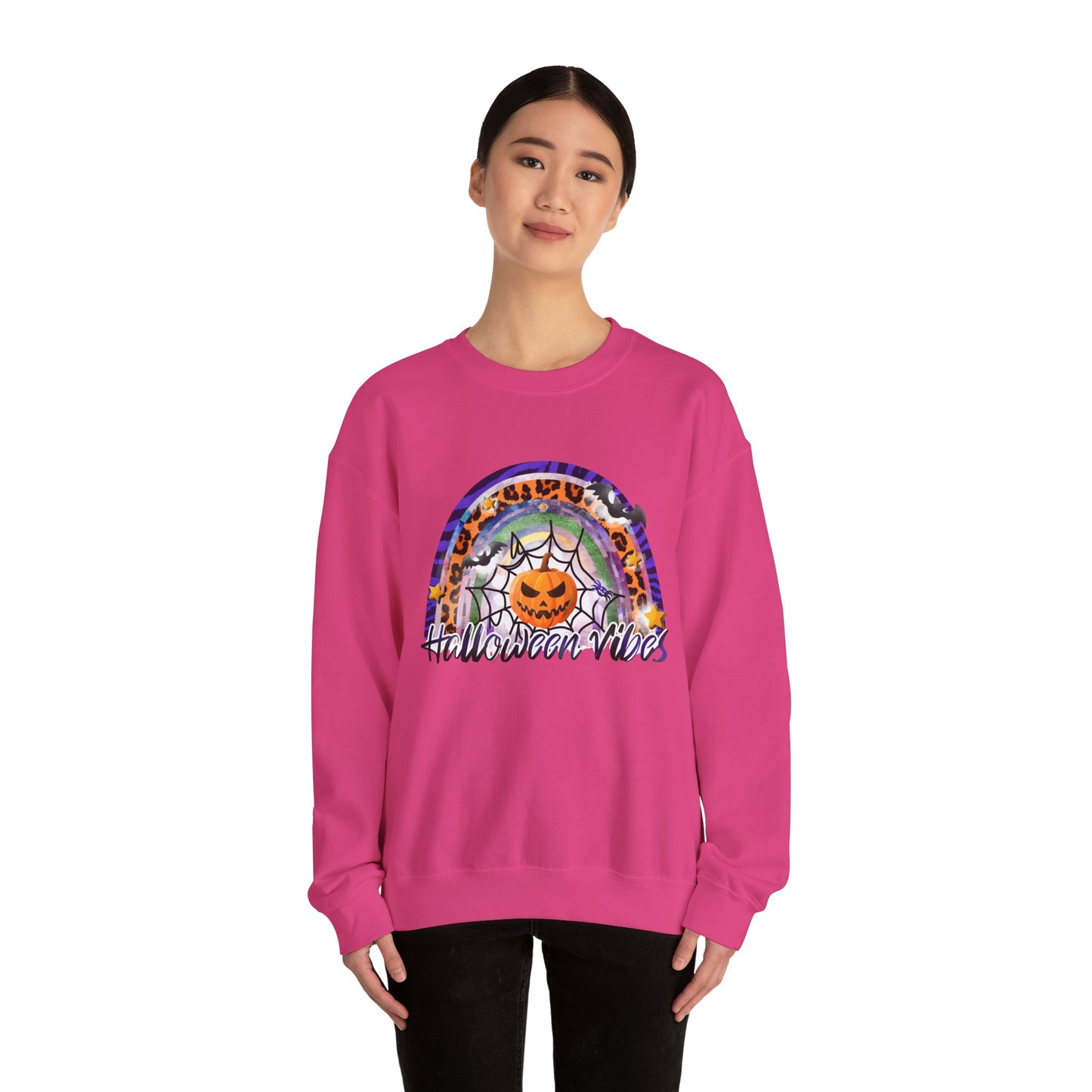 Halloween Vibes Crewneck Sweatshirt | Unisex Autumn Apparel, Cozy Fall Fashion, Halloween Gifts, Spooky Season Outfit, Pumpkin Sweatshirt