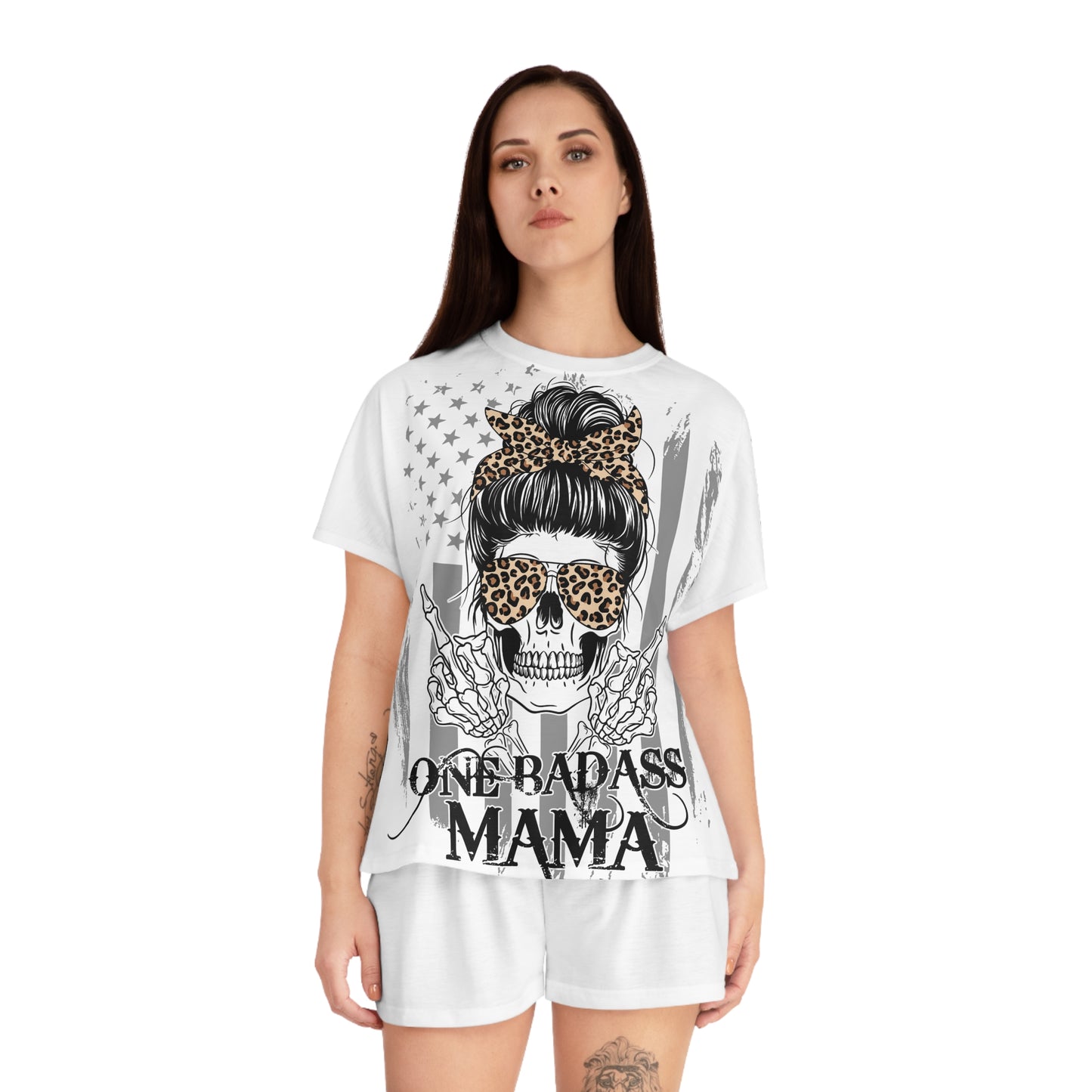 One Badass Mama Women's Short Pajama Set - Fun and Comfy Sleepwear
