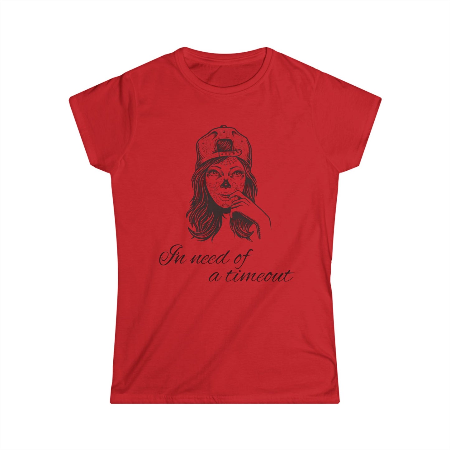 Chic Women's Softstyle Tee - 'In Need of a Timeout', Relaxed Fit, Casual Wear, Gift for Moms, Self-Care Reminder