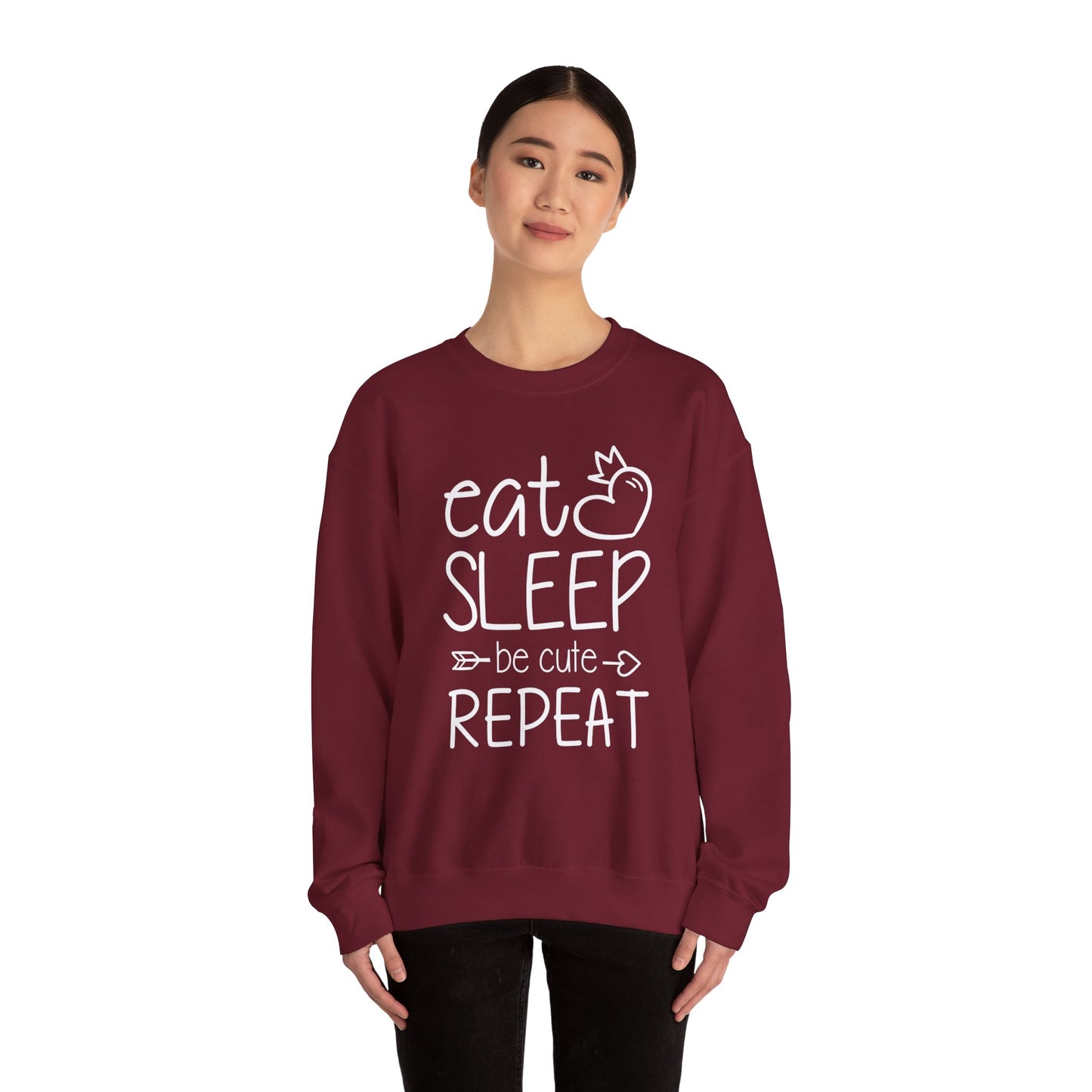 Eat Sleep Be Cute Repeat Crewneck Sweatshirt - Unisex Heavy Blend™