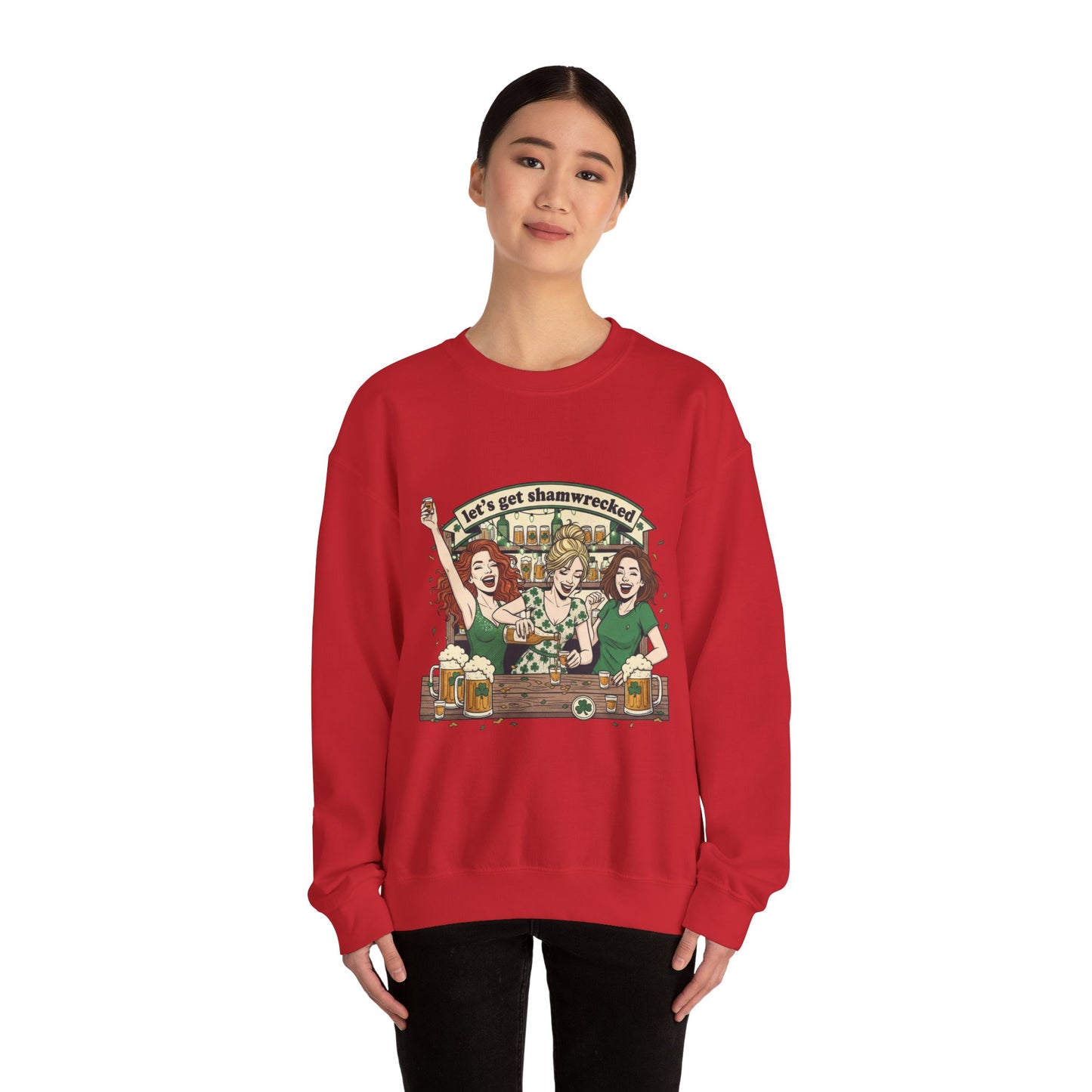 Let's Get Shamrocked Irish Pub Party Sweatshirt | St. Patrick's Day Beer Girls