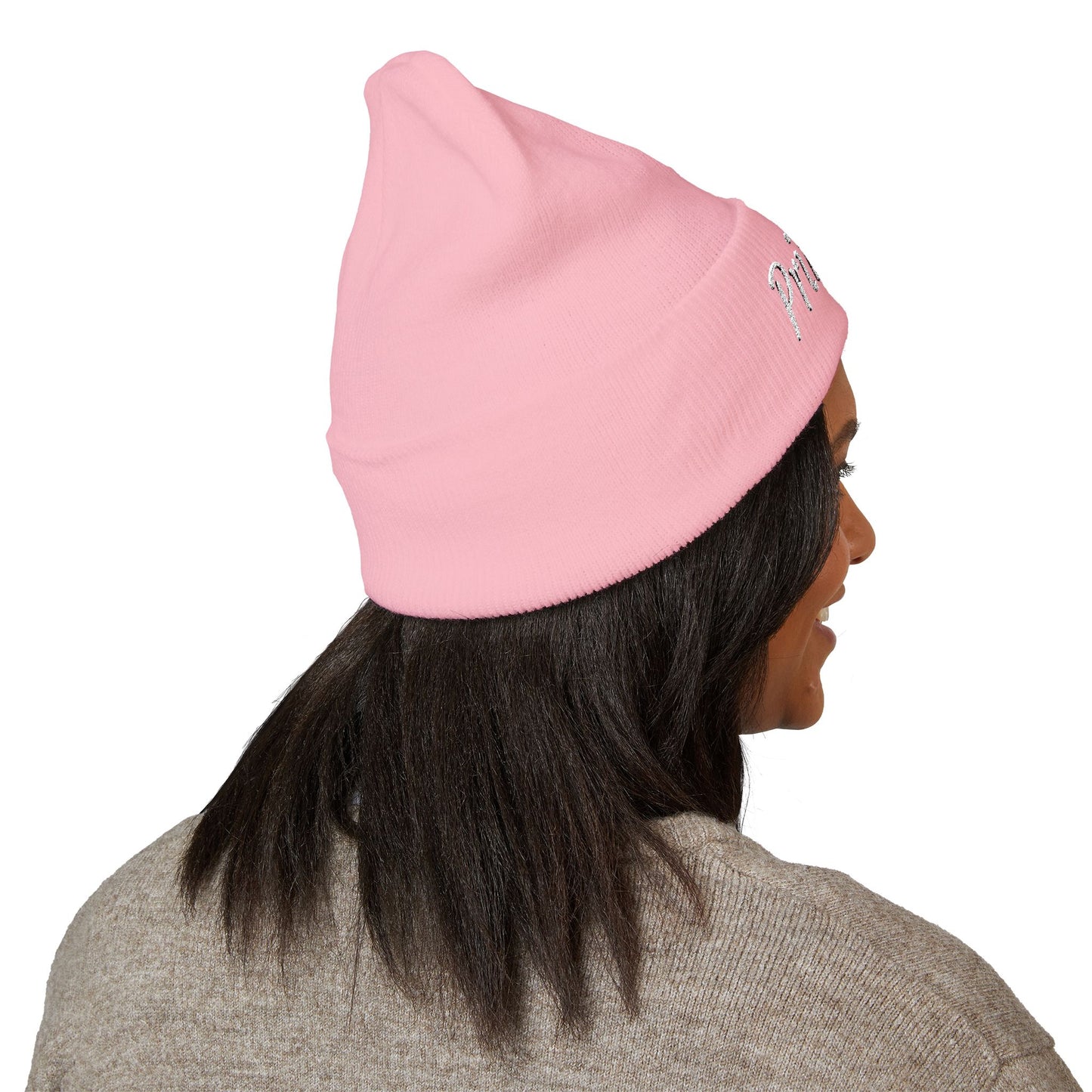 Princess embroidered beanie, cuffed hat, knit winter cap