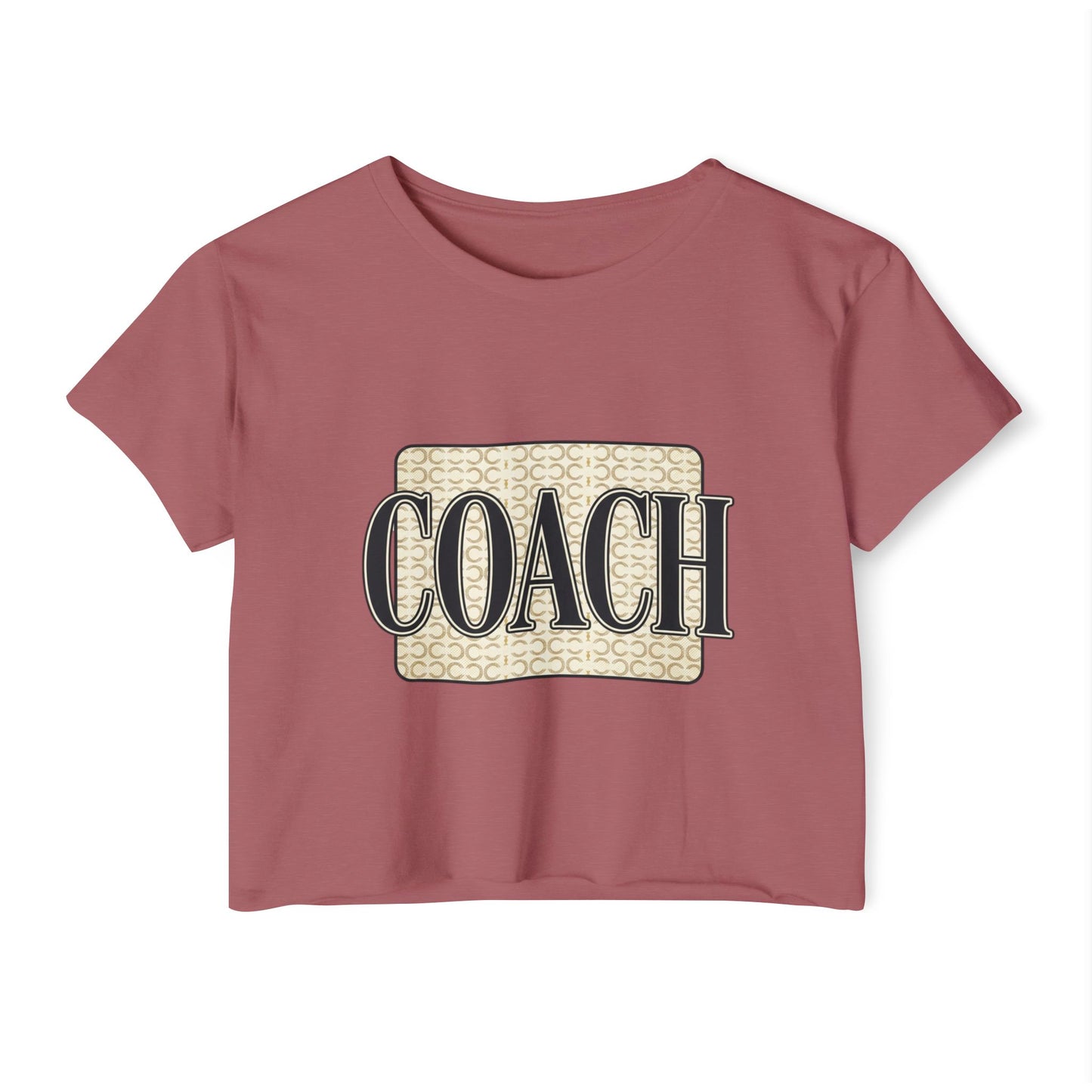Coach Cropped Tee — Vintage Logo Festival Crop Top for Women