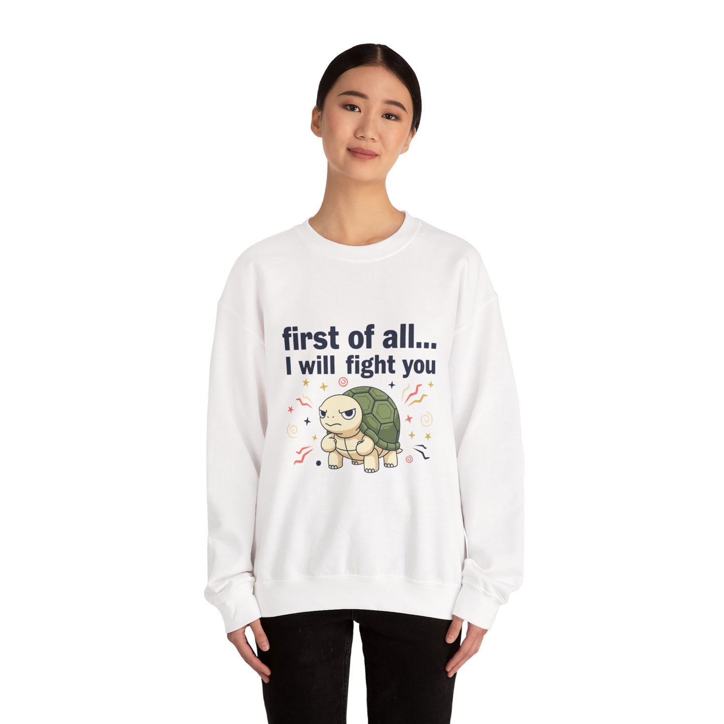 Cute Angry Turtle I Will Fight You sweatshirt | Graphic Crewneck