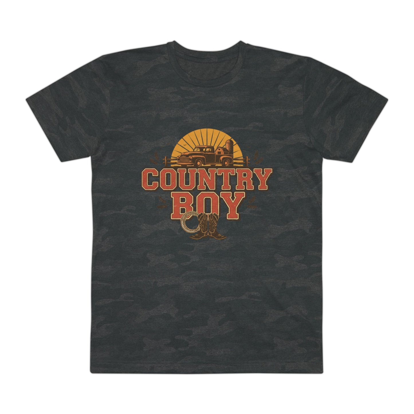 Country Boy T‑Shirt - Vintage Truck Sunset Graphic Tee for Men
