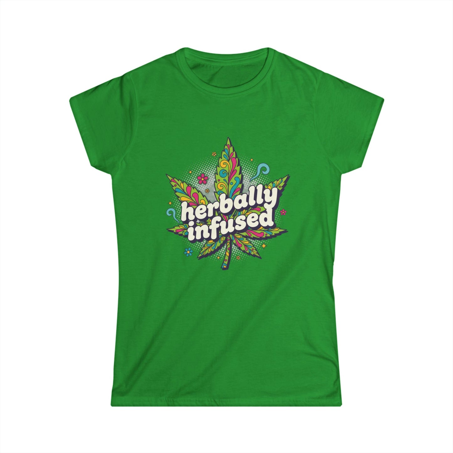 Herbily Infused Tee — Women's Softstyle Cannabis-Inspired Graphic T-Shirt