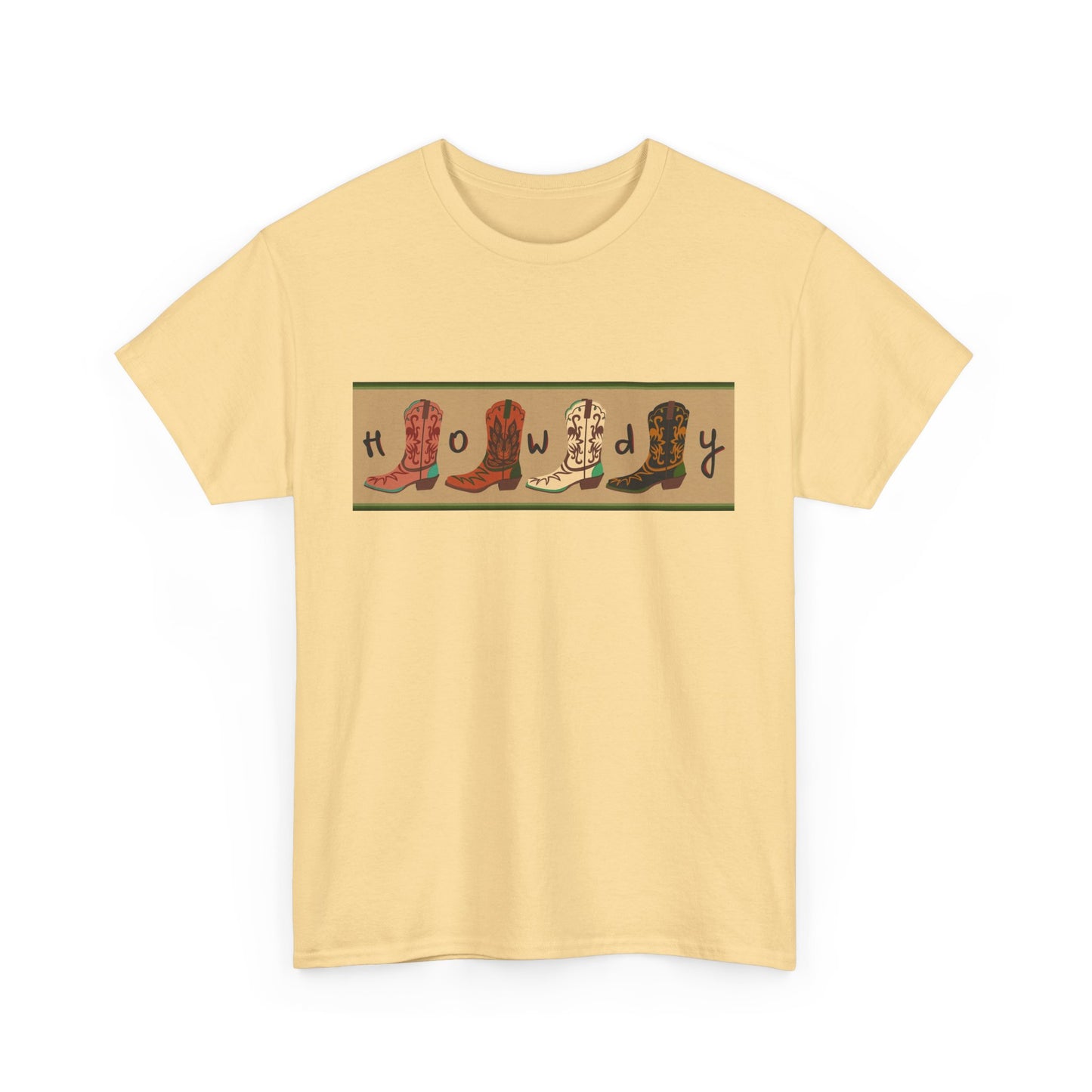 Howdy Western Unisex Heavy Cotton Tee - Comfortable & Fun Graphic T-Shirt for Casual Outings