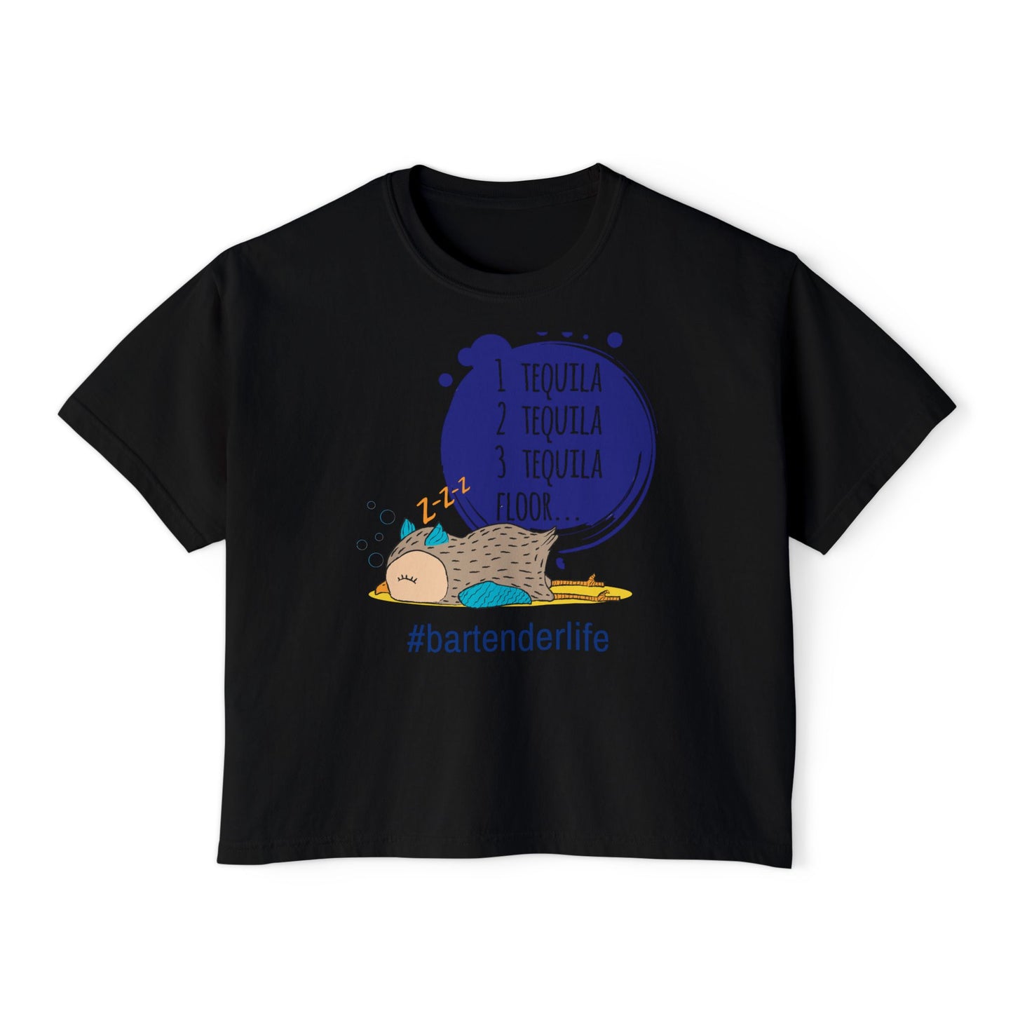 Tequila Lover's Boxy Tee, Funny Shirt for Bartenders, Casual Top, Gift for Party Enthusiasts, Summer Vibes, Weekend Wear