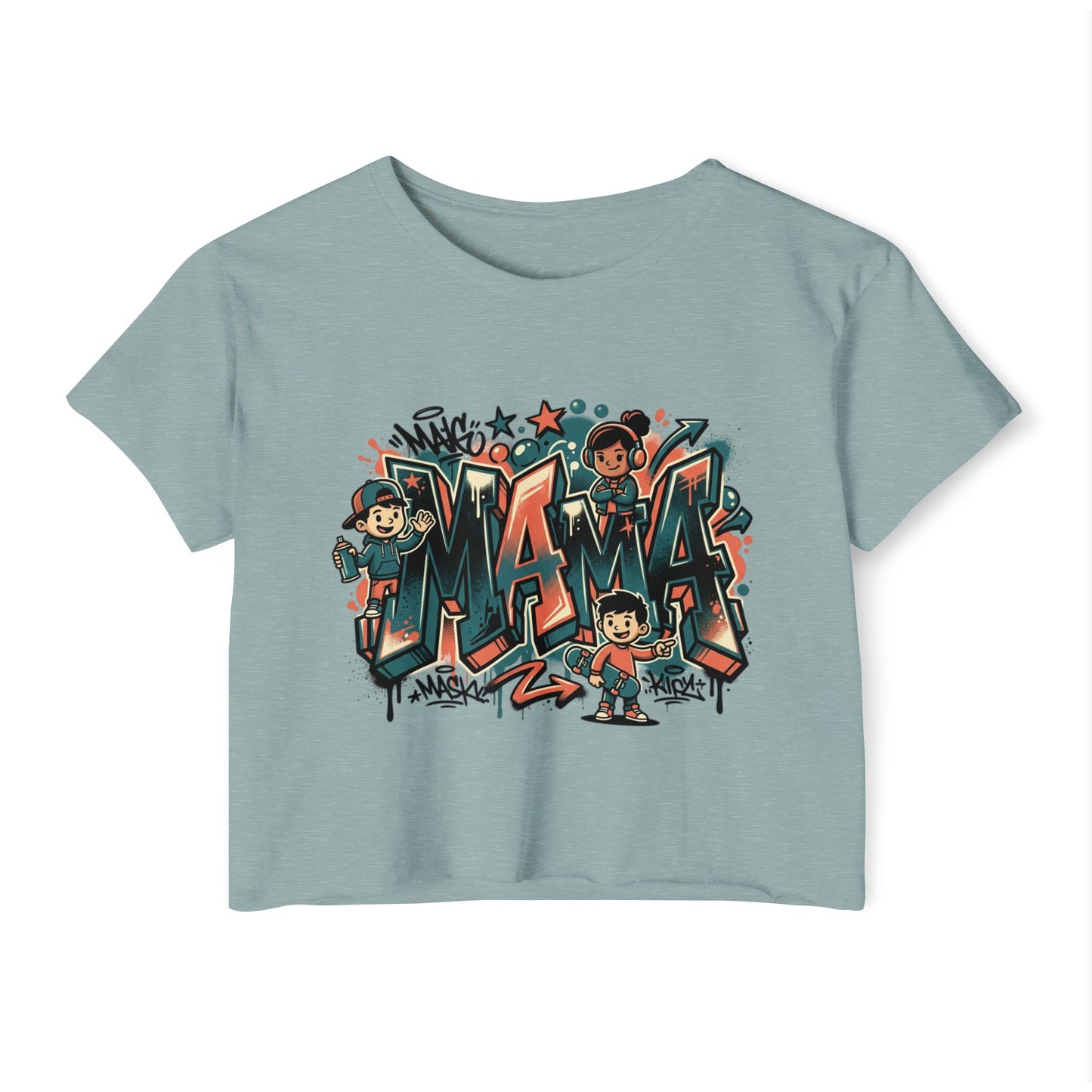 Mama Graffiti Crop Top — Urban Street Art Mother's Day Tee
