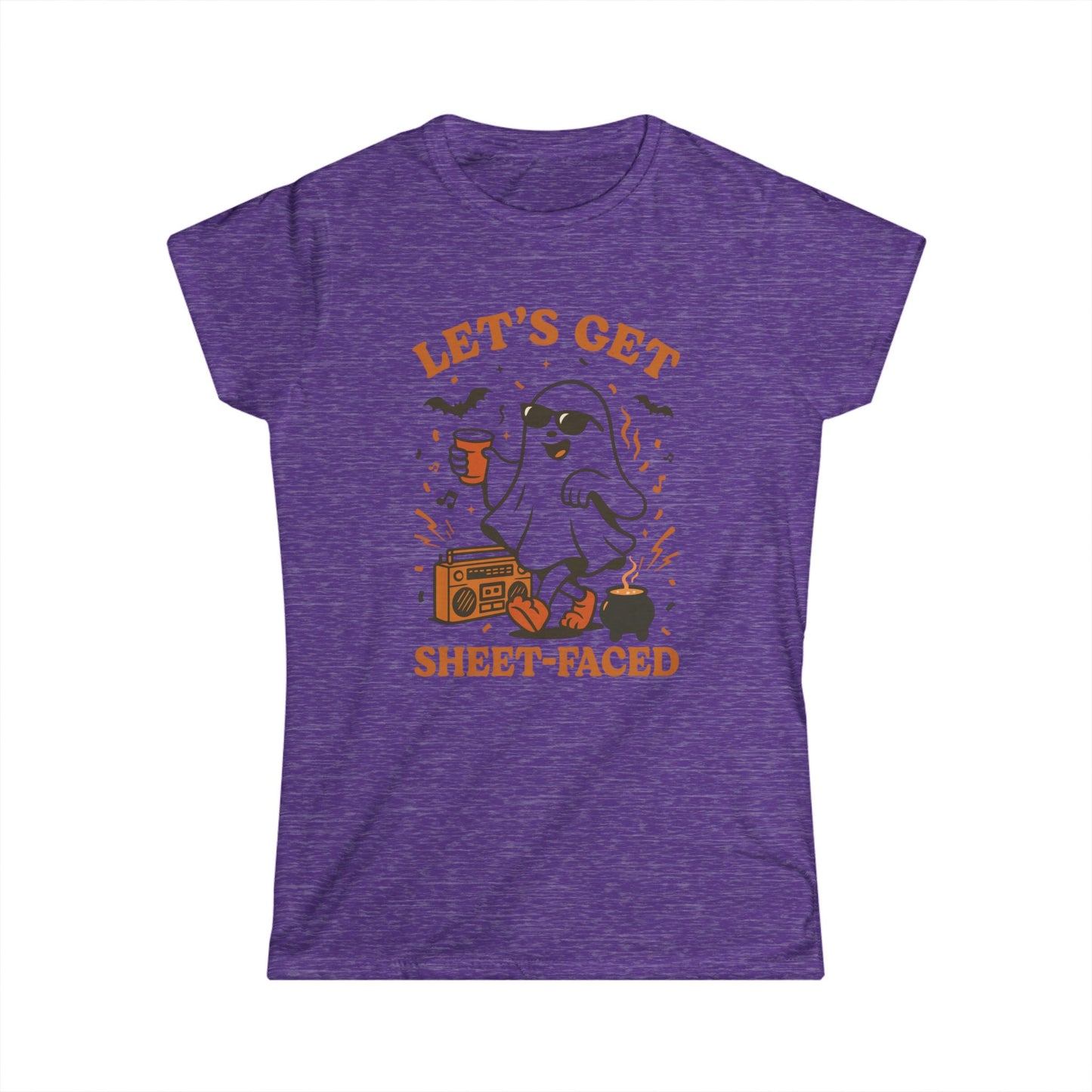 Ghost Party Women's Tee, Funny Halloween Shirt, Casual Graphic Top, Gift for Friends, Halloween Costume Alternative, Sheet-Faced Tee