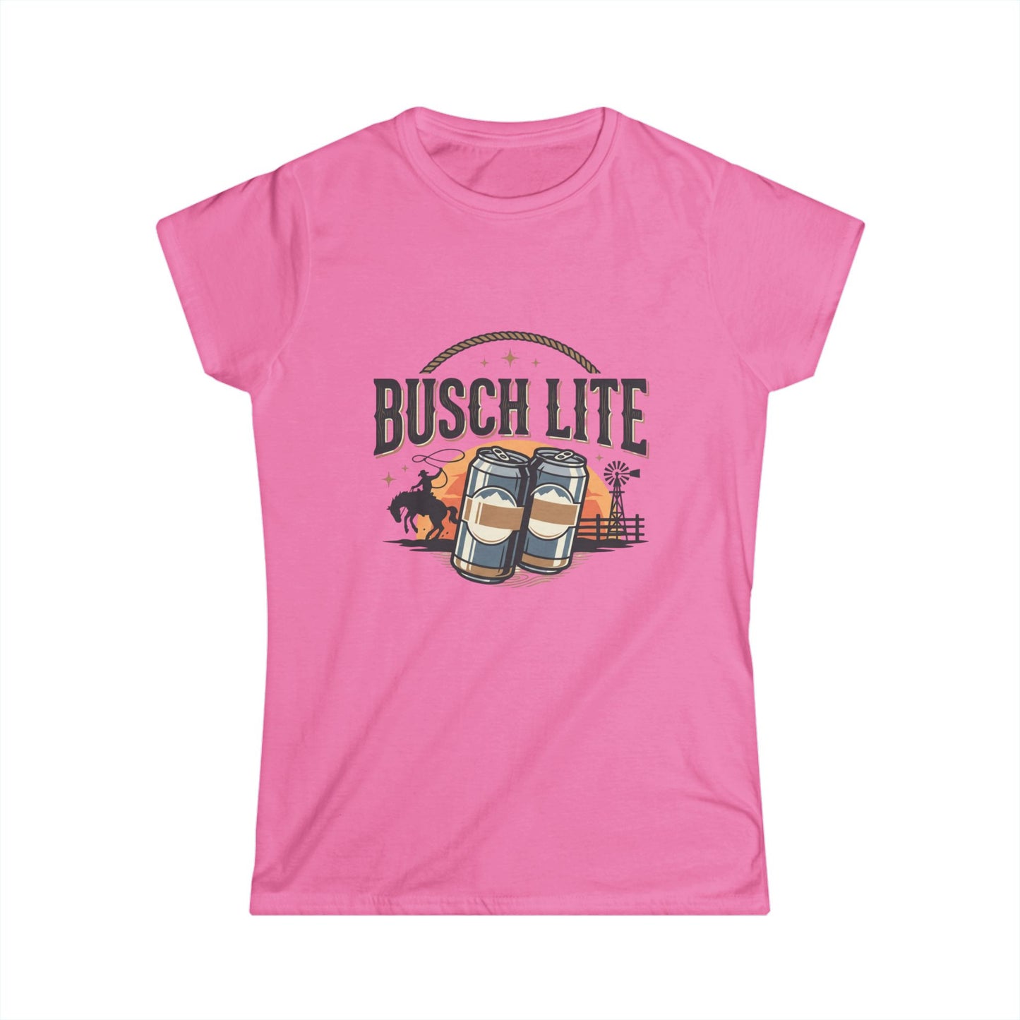 Busch Lite beer cans Tee | Vintage brewery logo, picnic scene