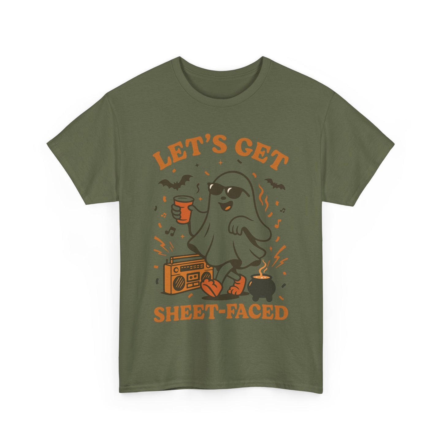 Ghost Party Tee, Halloween Shirt, Unisex Heavy Cotton Tee, Fun Graphic T-Shirt, Casual Wear, October Festivity Apparel