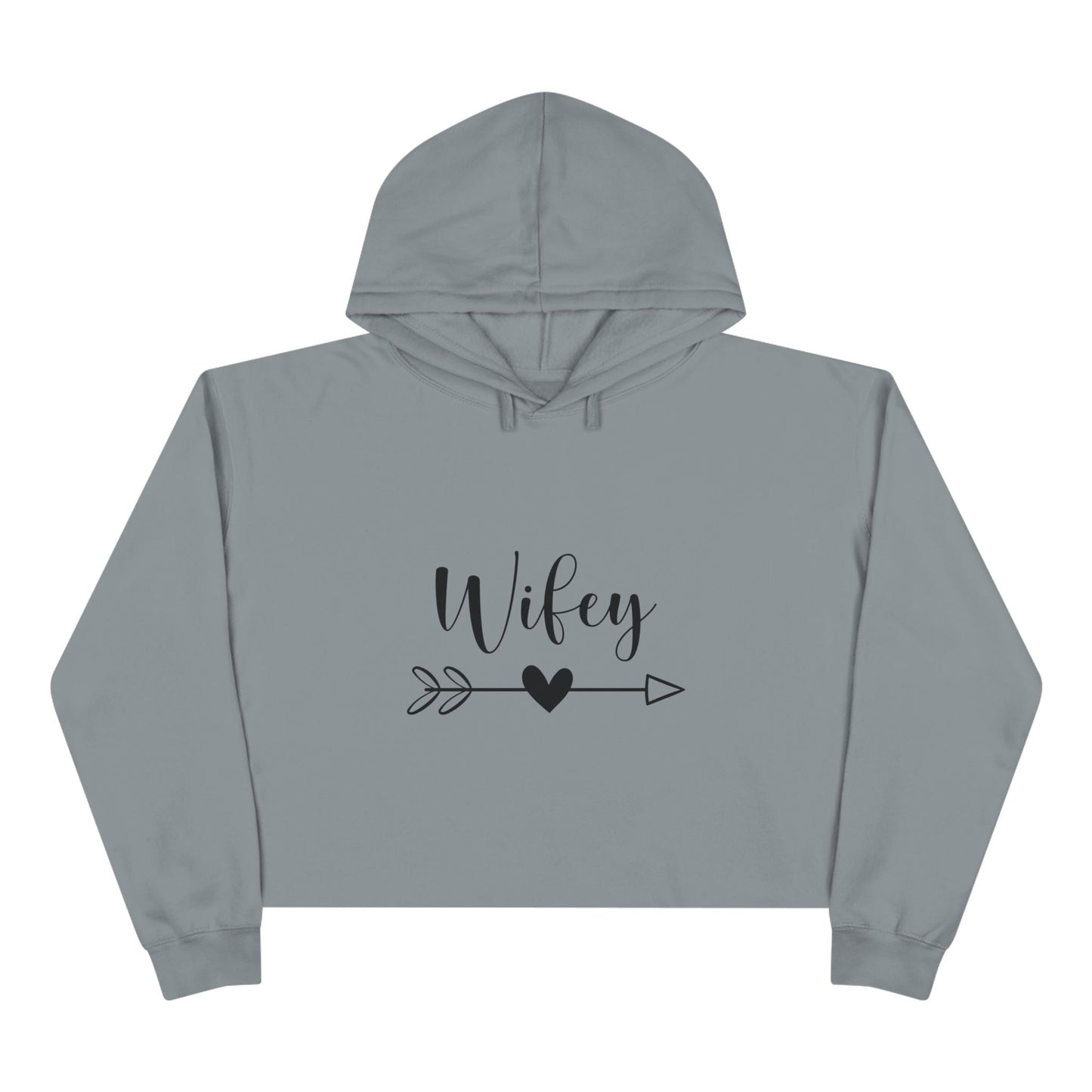 Wifey script with heart arrow Crop Hoodie | Bridal, Bachelorette
