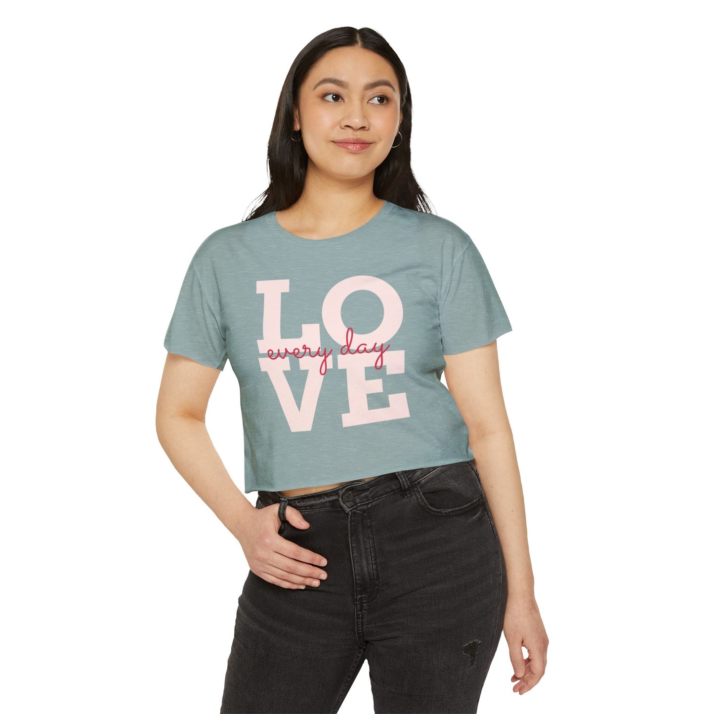 LOVE Every Day Crop Top — Women's Casual Festival Tee
