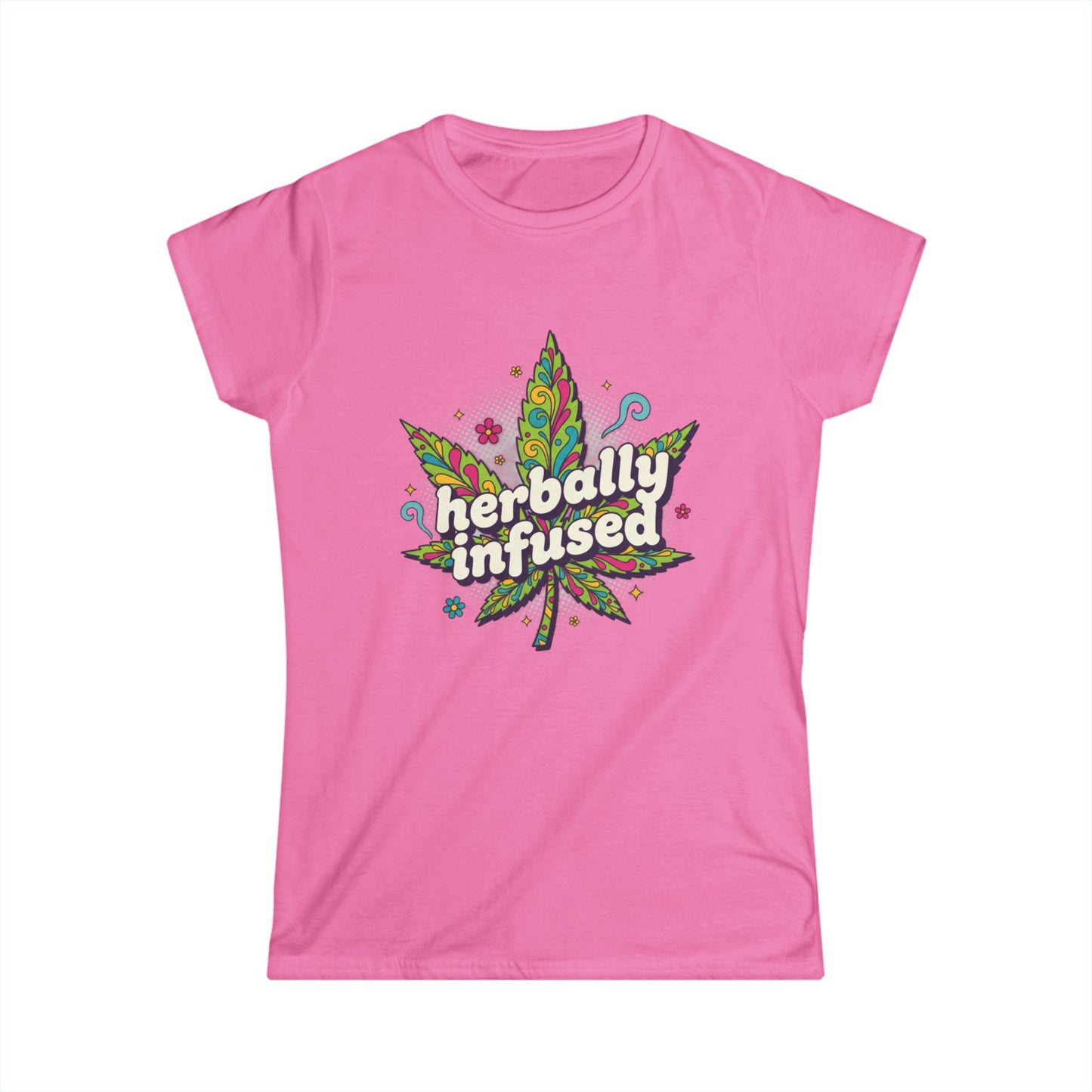 Herbily Infused Tee — Women's Softstyle Cannabis-Inspired Graphic T-Shirt
