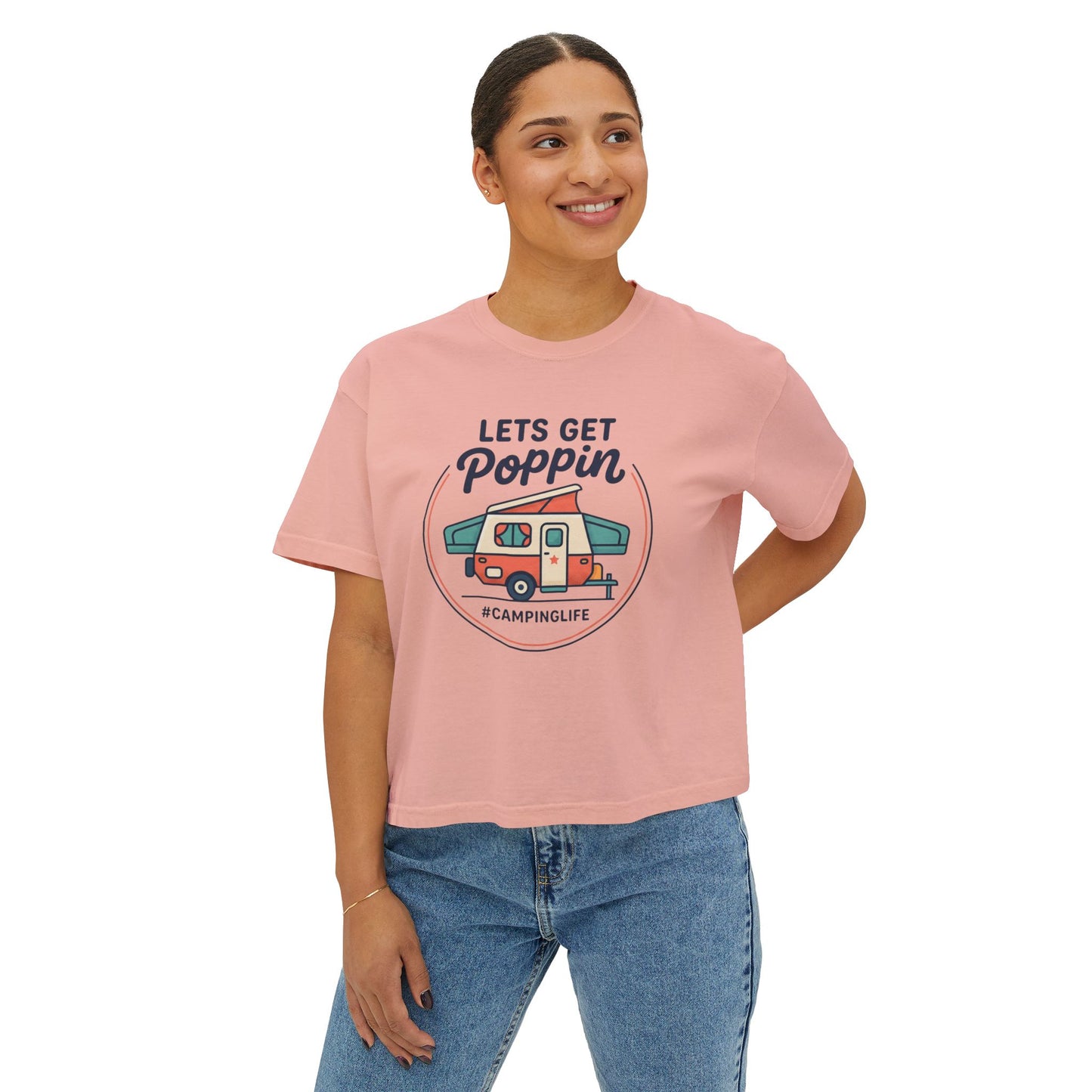 Lets Get Poppin Camper Tee — #CampingLife Retro RV Camping Shirt