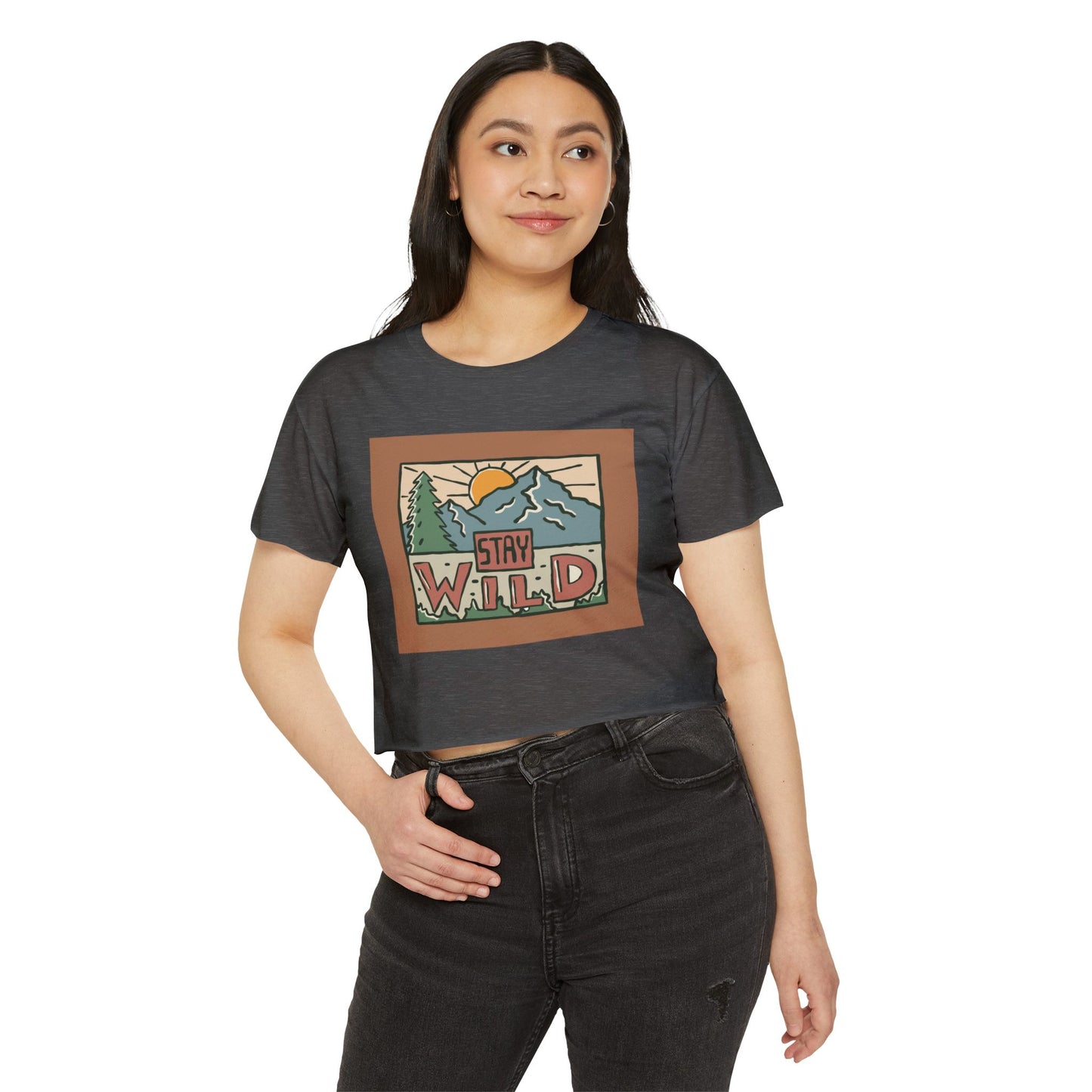 Stay Wild Crop Top — Women's Festival Graphic Tee