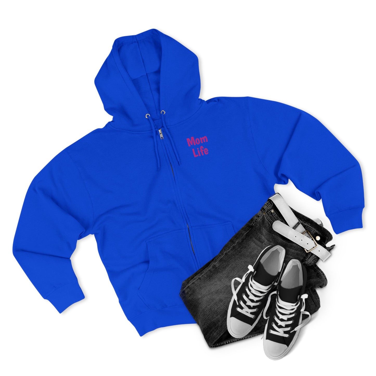 Mom Life Floral Unisex Zip Hoodie - Cozy Casual Wear for Moms