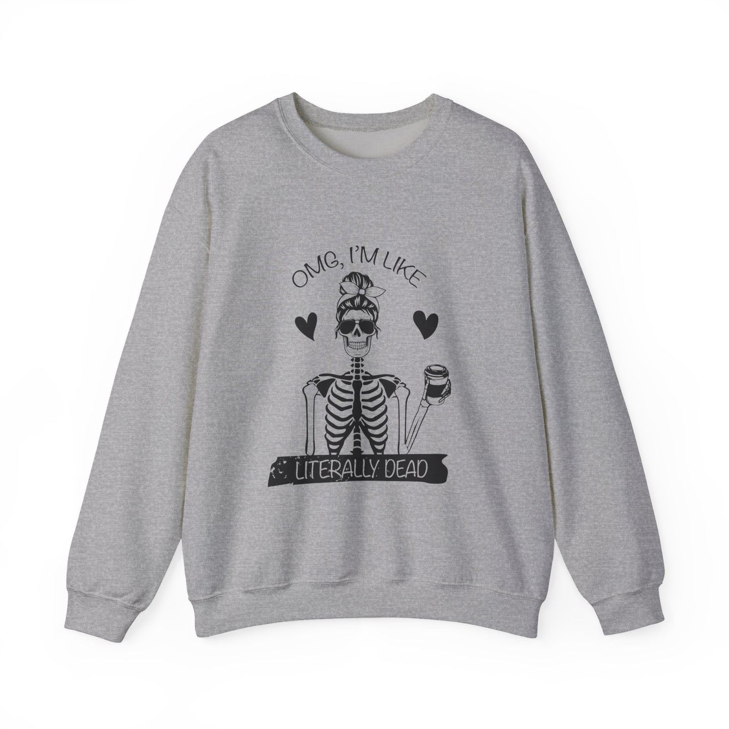 Funny Skeleton Sweatshirt, Unisex Crewneck, Halloween Gift, Casual Wear, Trendy Fashion, Spooky Holiday Style