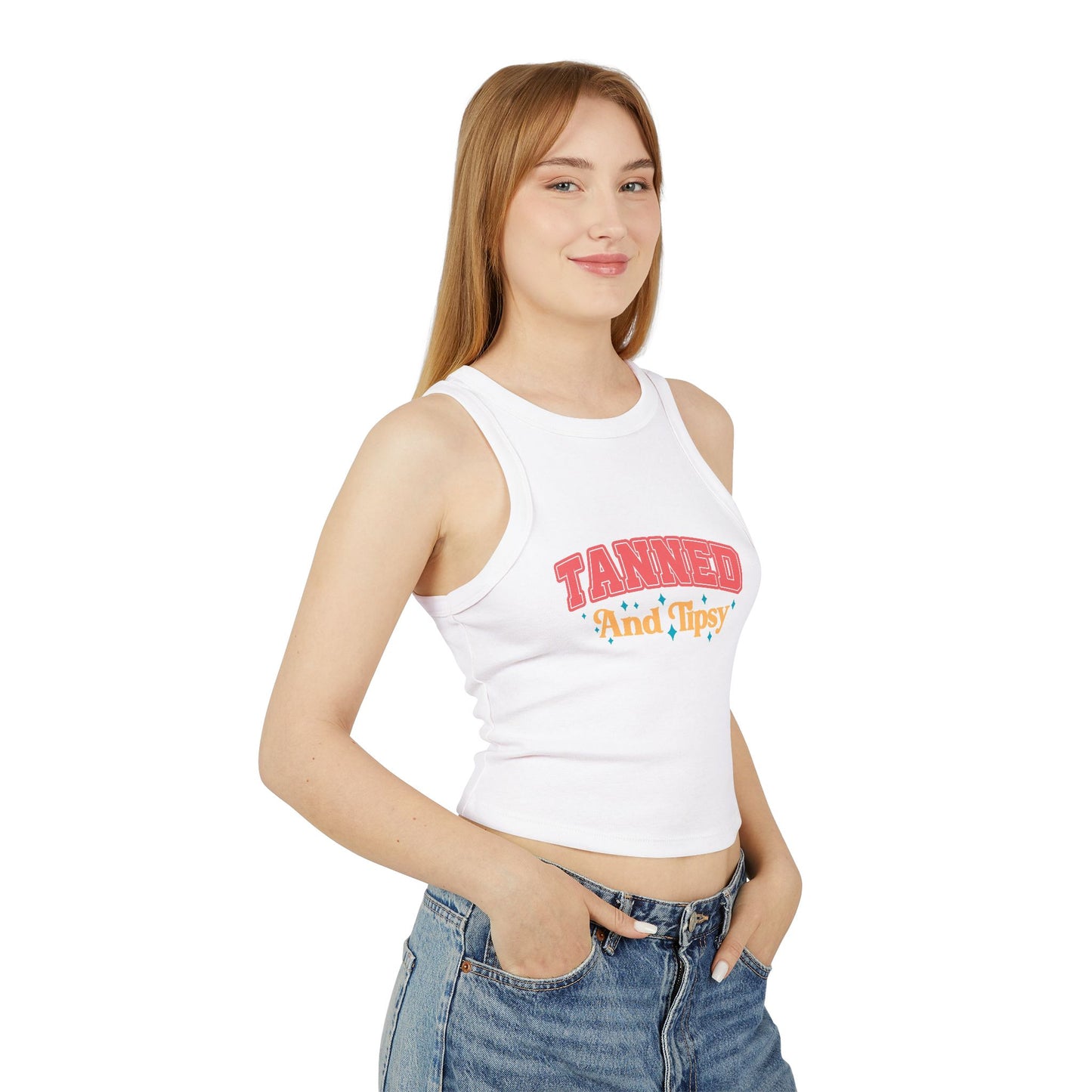 Tanned and Tipsy Tank Top, Summer Beachwear, Cute Summer Outfit, Gift for Her, Pool Party Essential, Vacation Top, Fun Graphic Tee