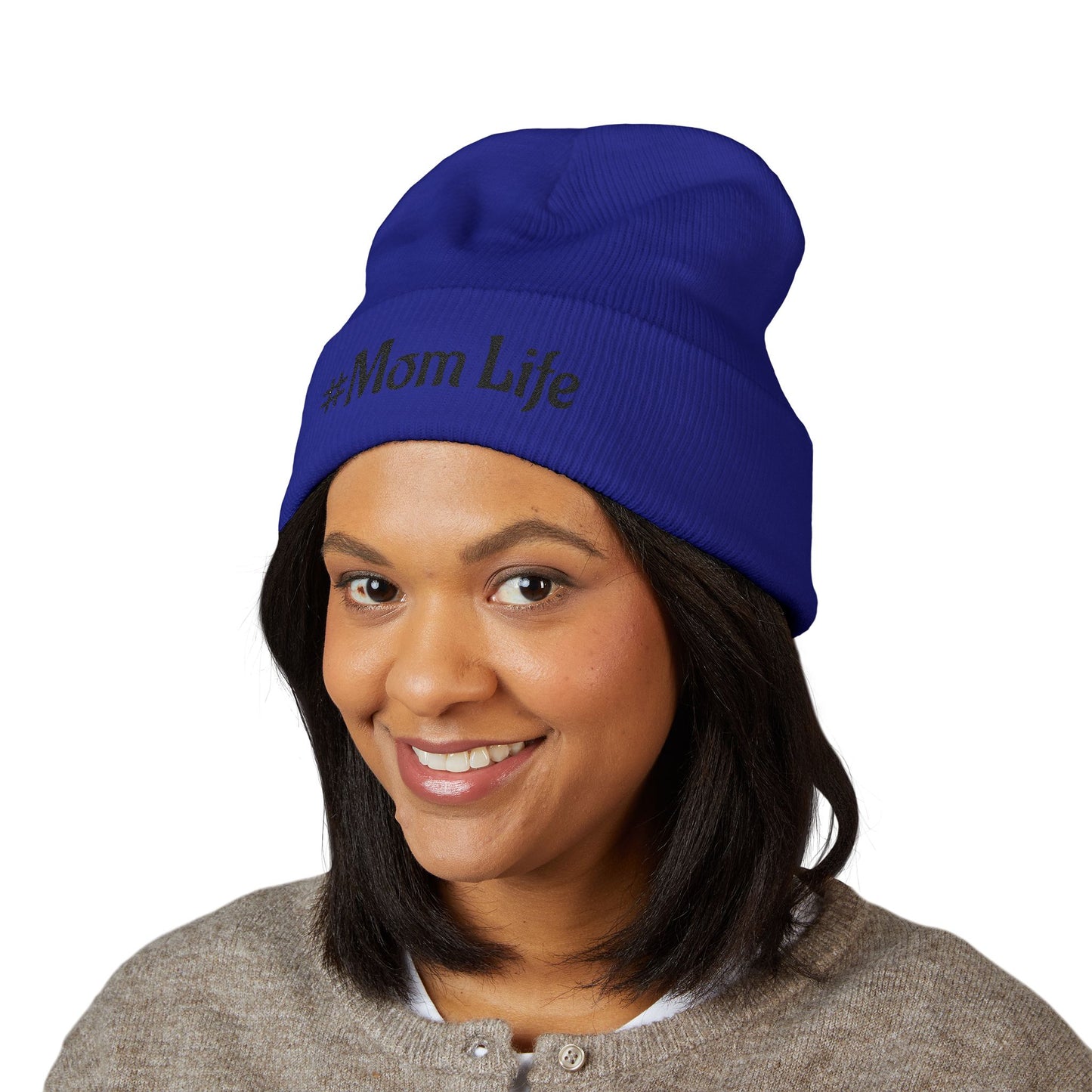 #Mom Life Beanie | Cuffed Embroidered Beanie
