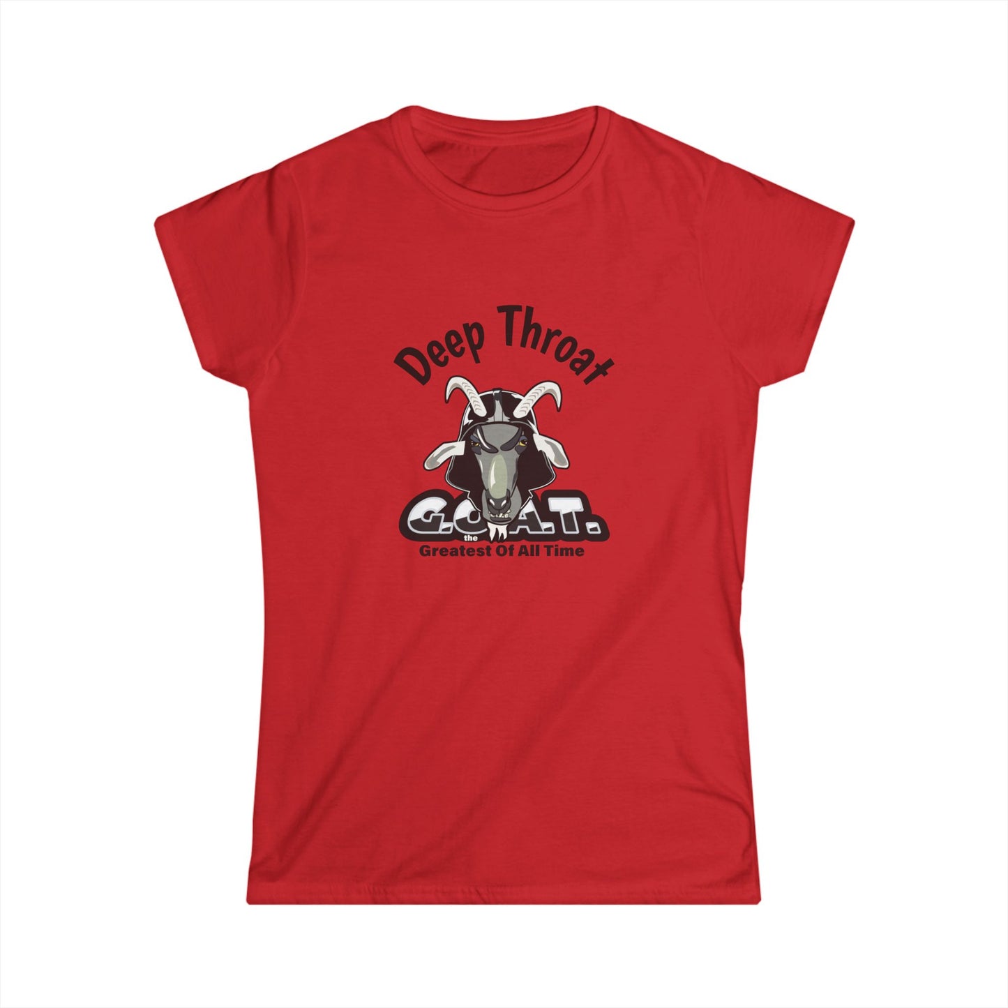 Women's Graphic Tee: Deep Throat Goat, Funny Gift for Goat Lovers, Casual Wear, Birthday Present, Holiday Apparel