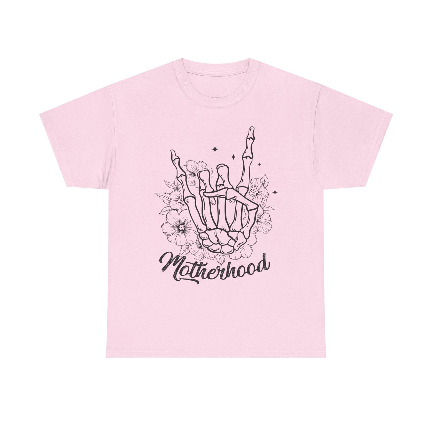 Unisex Heavy Cotton Tee - Motherhood Skeleton Hand Design