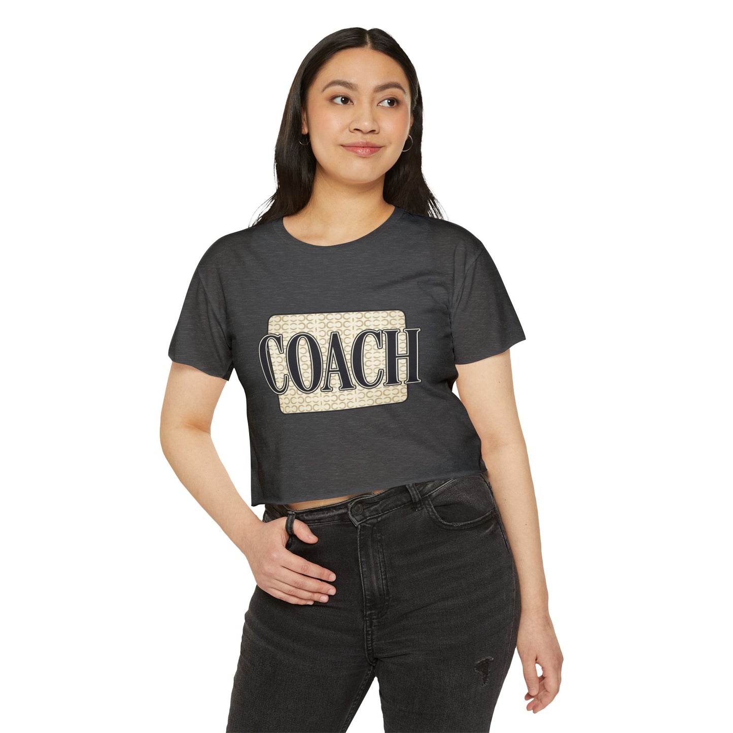 Coach Cropped Tee — Vintage Logo Festival Crop Top for Women
