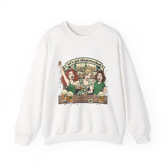 Let's Get Shamrocked Irish Pub Party Sweatshirt | St. Patrick's Day Beer Girls