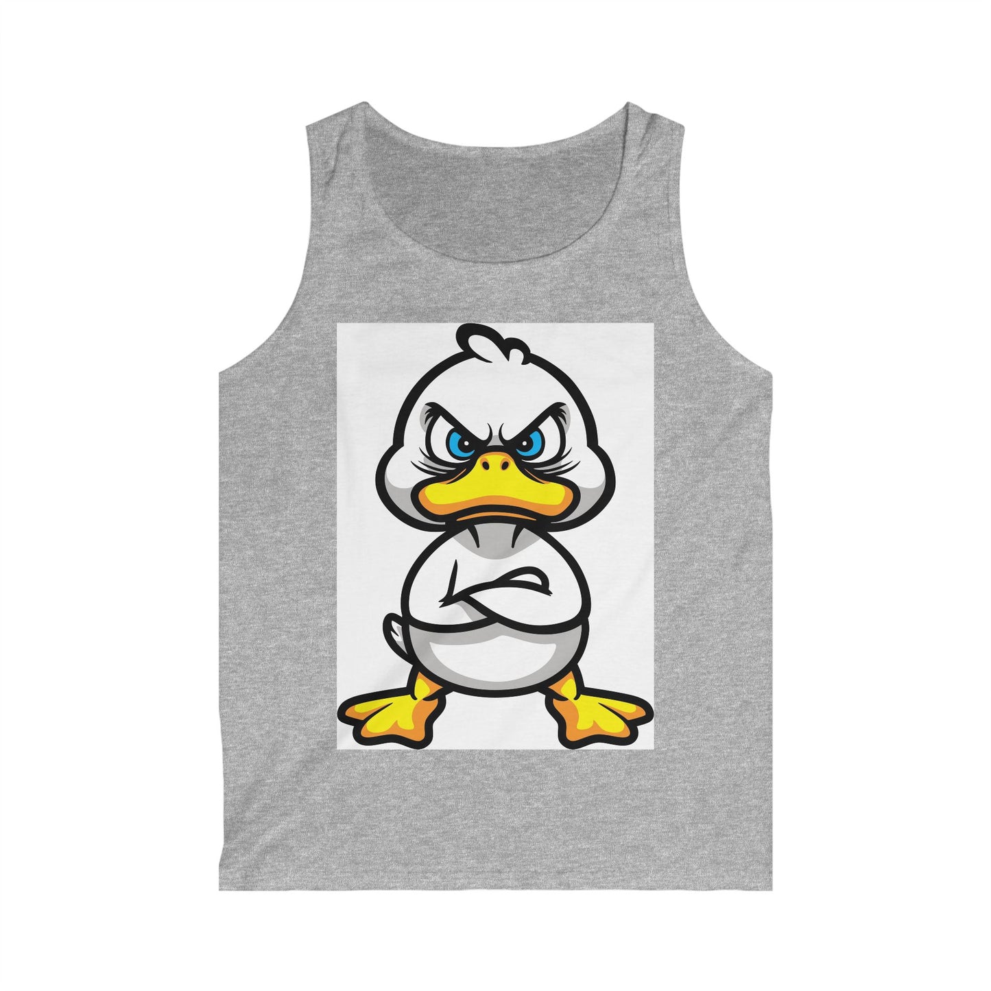 Funny Angry Duck Men's Softstyle Tank Top - Perfect for Summer Fun and Casual Wear