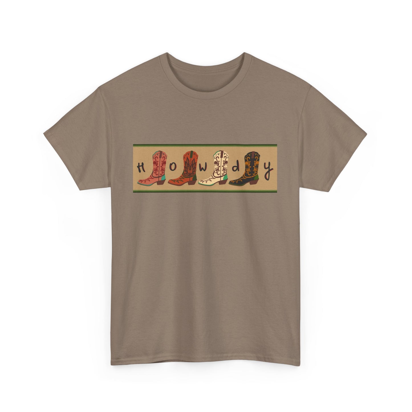 Howdy Western Unisex Heavy Cotton Tee - Comfortable & Fun Graphic T-Shirt for Casual Outings