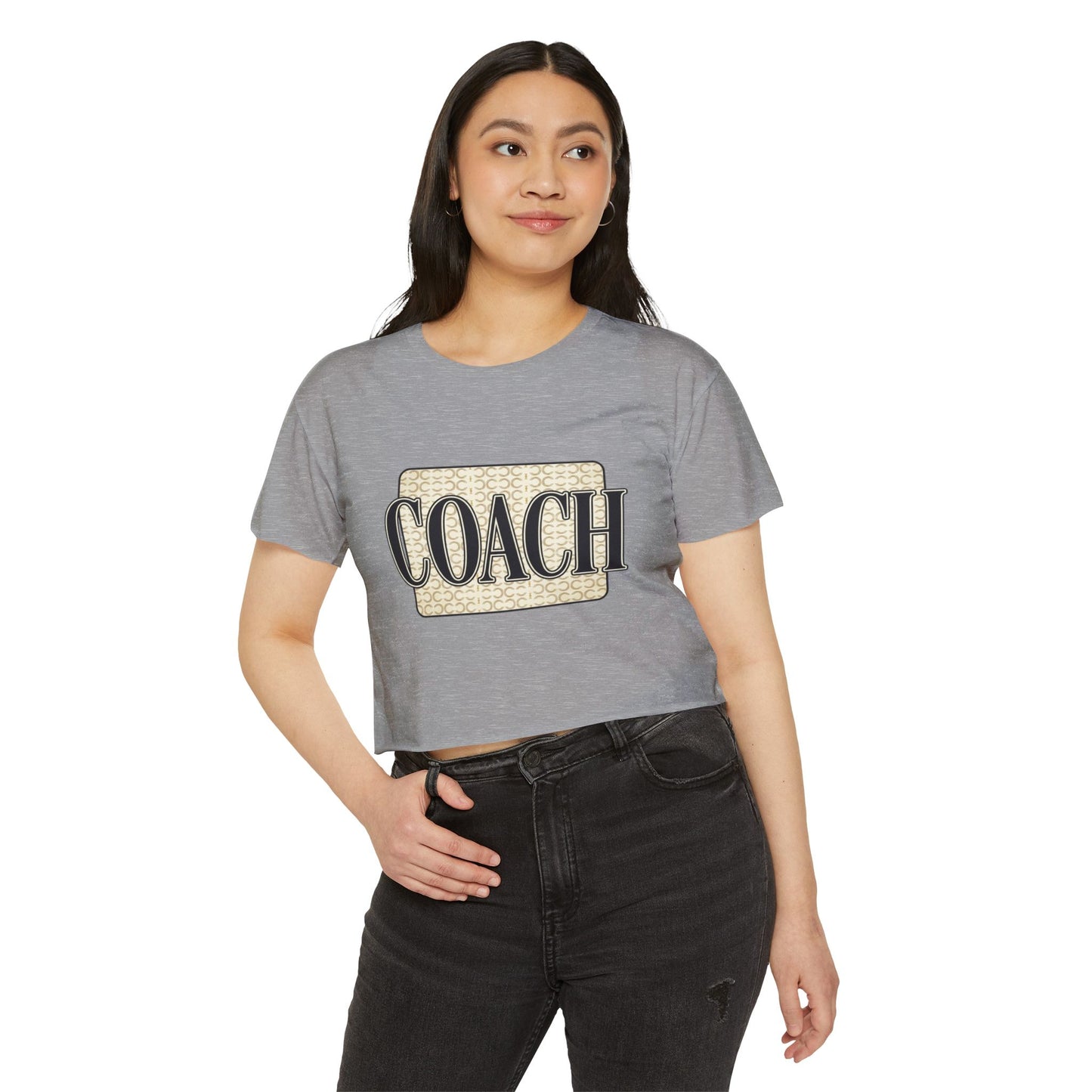 Coach Cropped Tee — Vintage Logo Festival Crop Top for Women