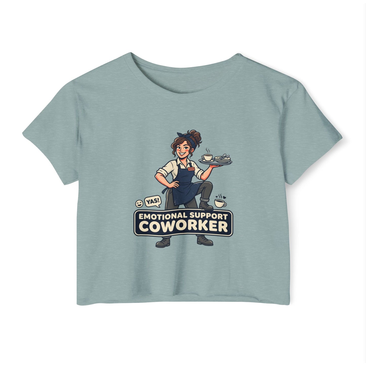 Emotional Support Coworker Crop Top — Funny Festival Women's Tee