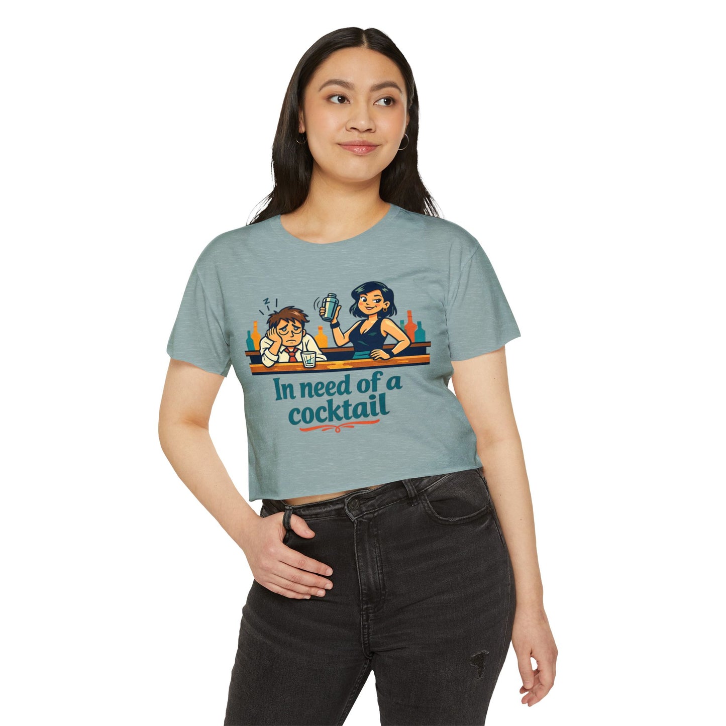 In Need of a Cocktail crop top | Women's festival shirt, bar humor