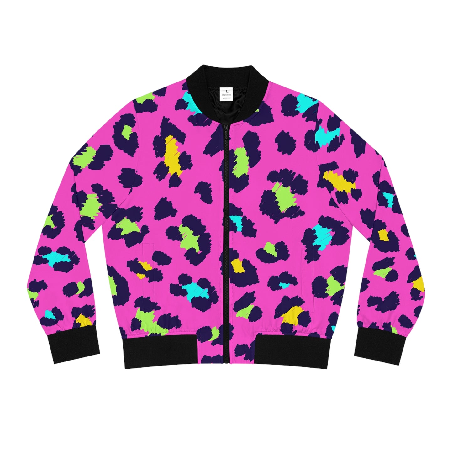Vibrant Animal Print Women's Bomber Jacket, Stylish Outerwear, Trendy Fashion Piece, Perfect for Casual Wear, Gift for Her, Statement Jacket