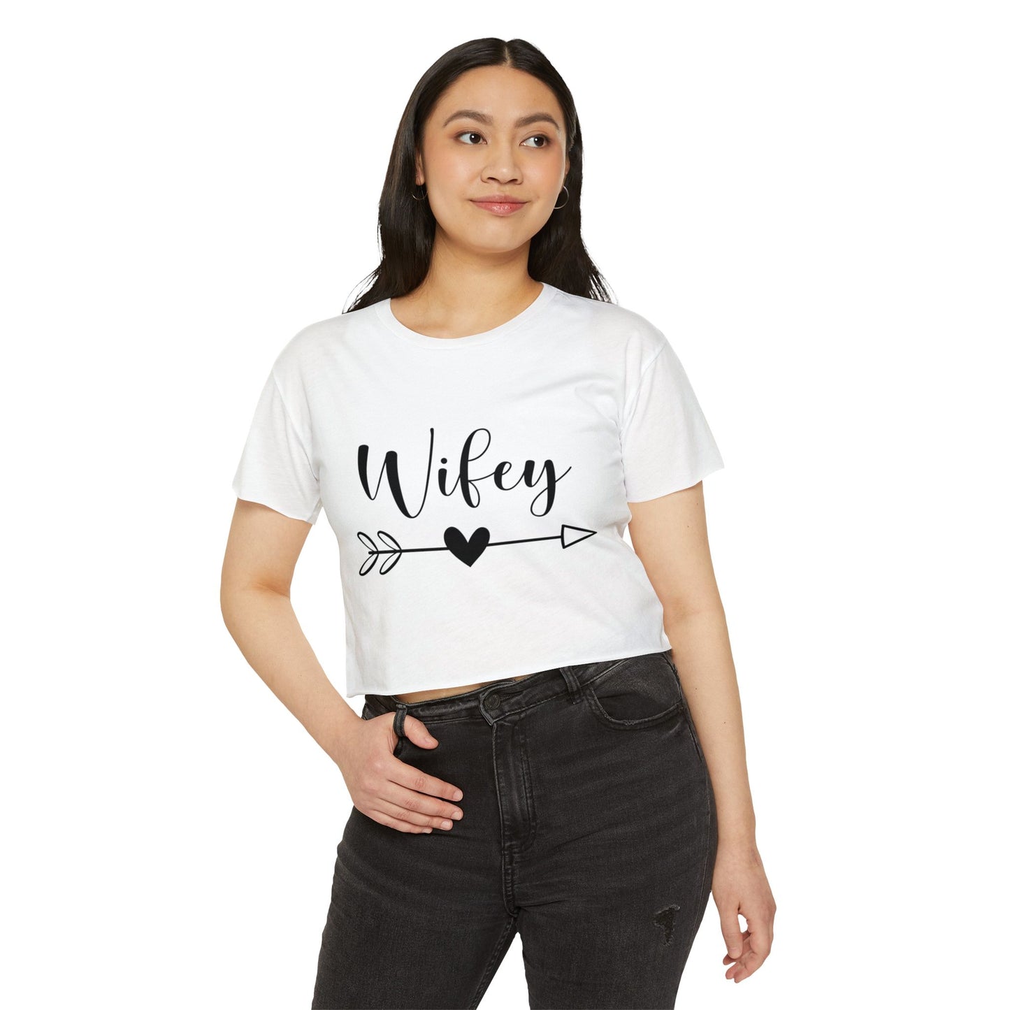 Wifey Festival Crop Top, Women's Crop Tee, Cute Summer Top, Boho Style Shirt, Gift for Her, Anniversary Gift, Trendy Clothing