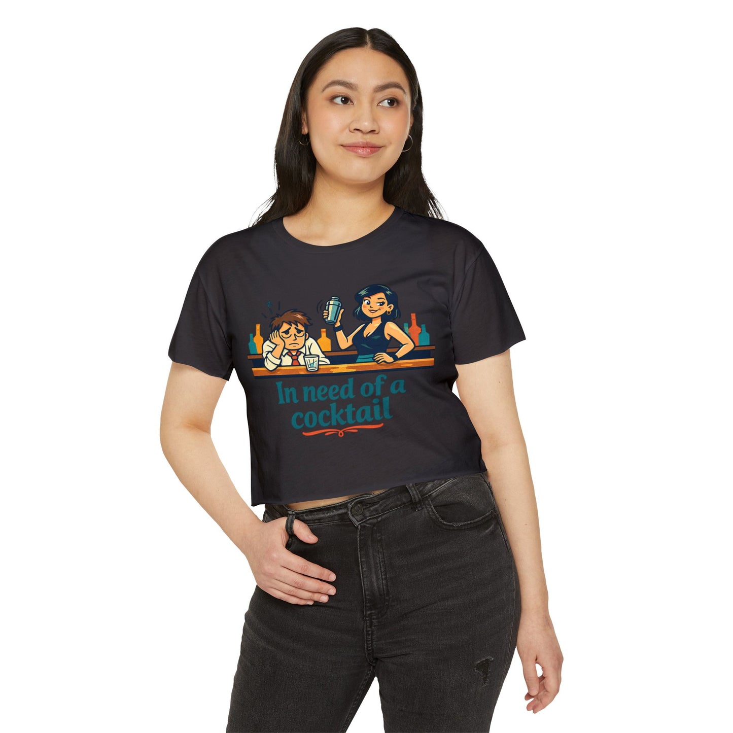 In Need of a Cocktail crop top | Women's festival shirt, bar humor