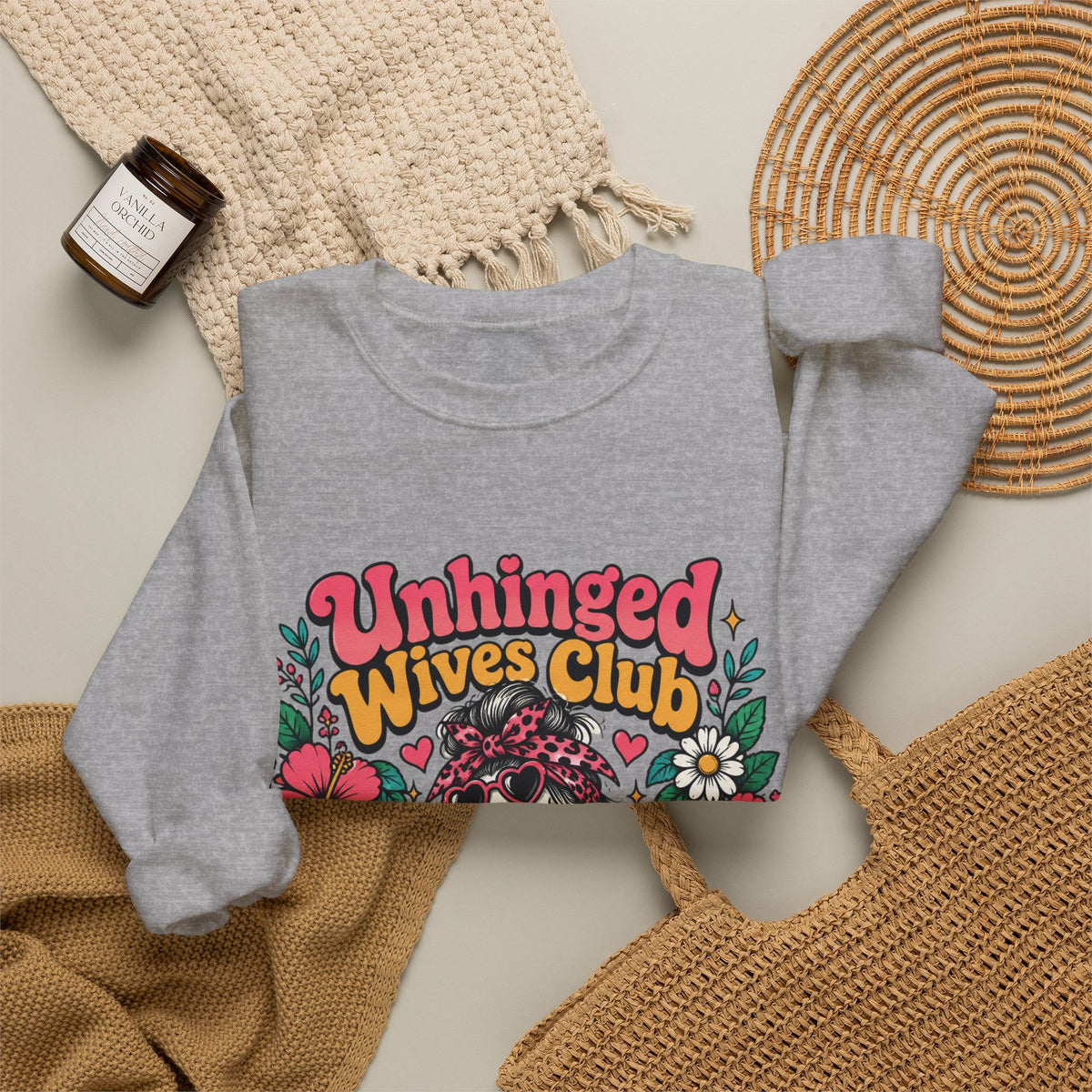 Unhinged Wives Club Skeleton Floral Sweatshirt
