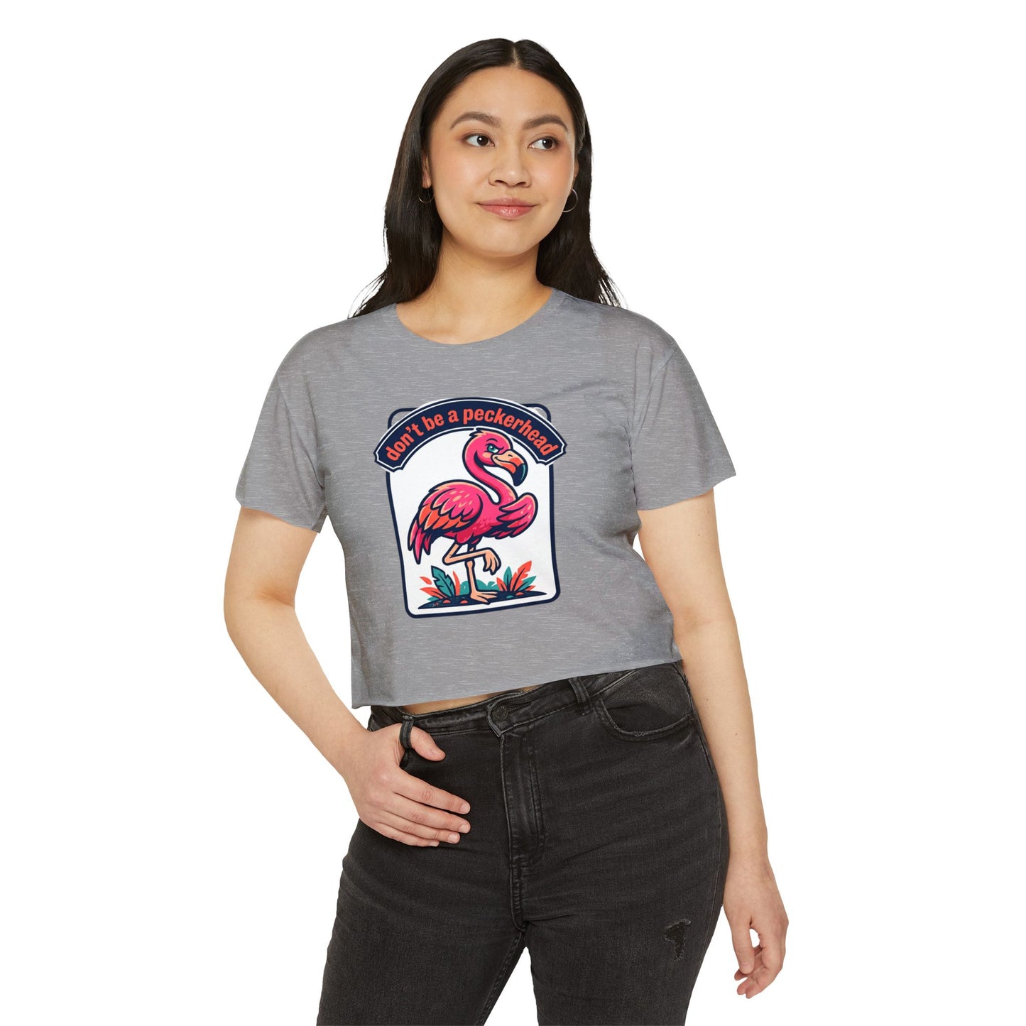 Flamingo 'Don't Be a Peckerhead' Festival Crop Top
