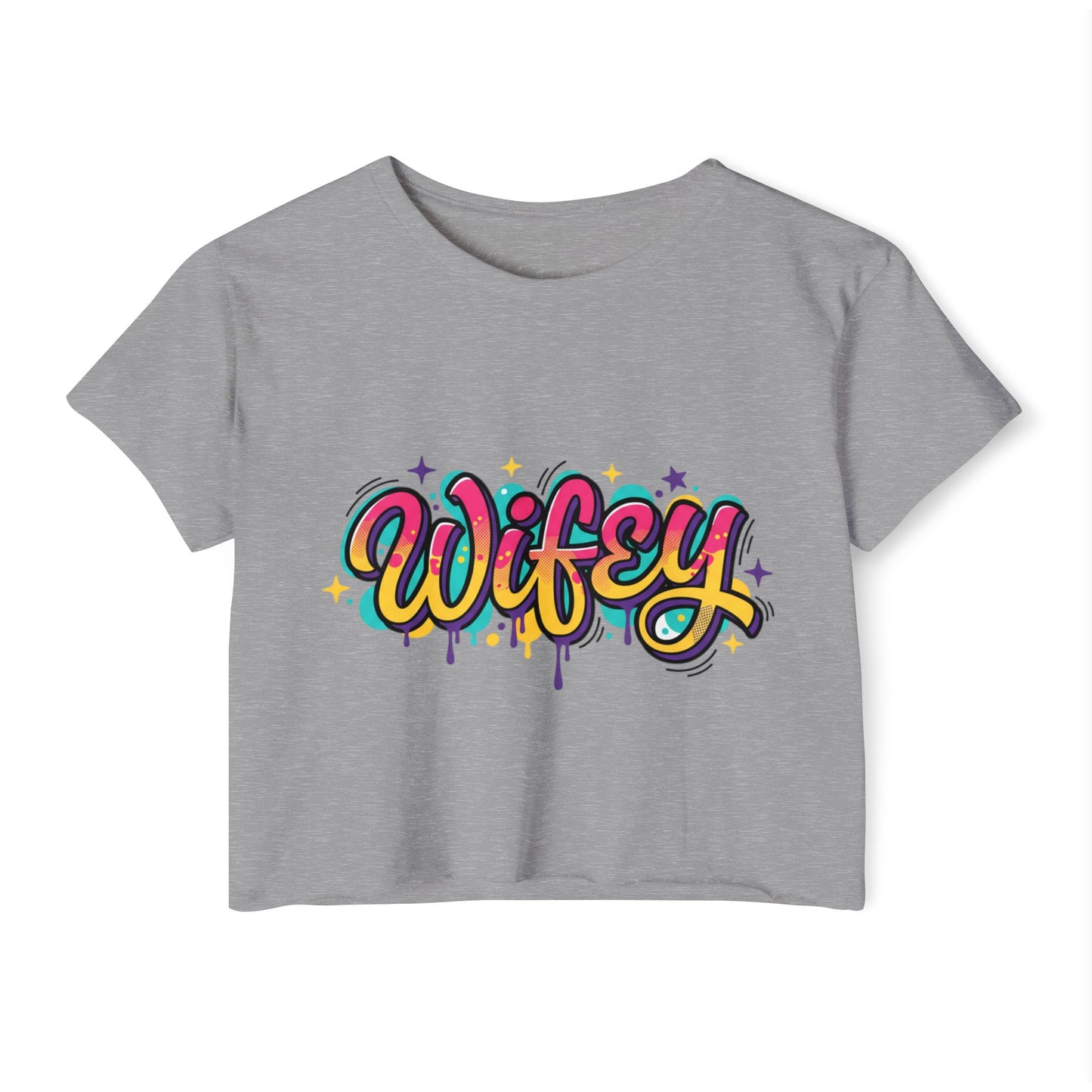 Wifey Graffiti Crop Top | Colorful Script, Festival Street Style