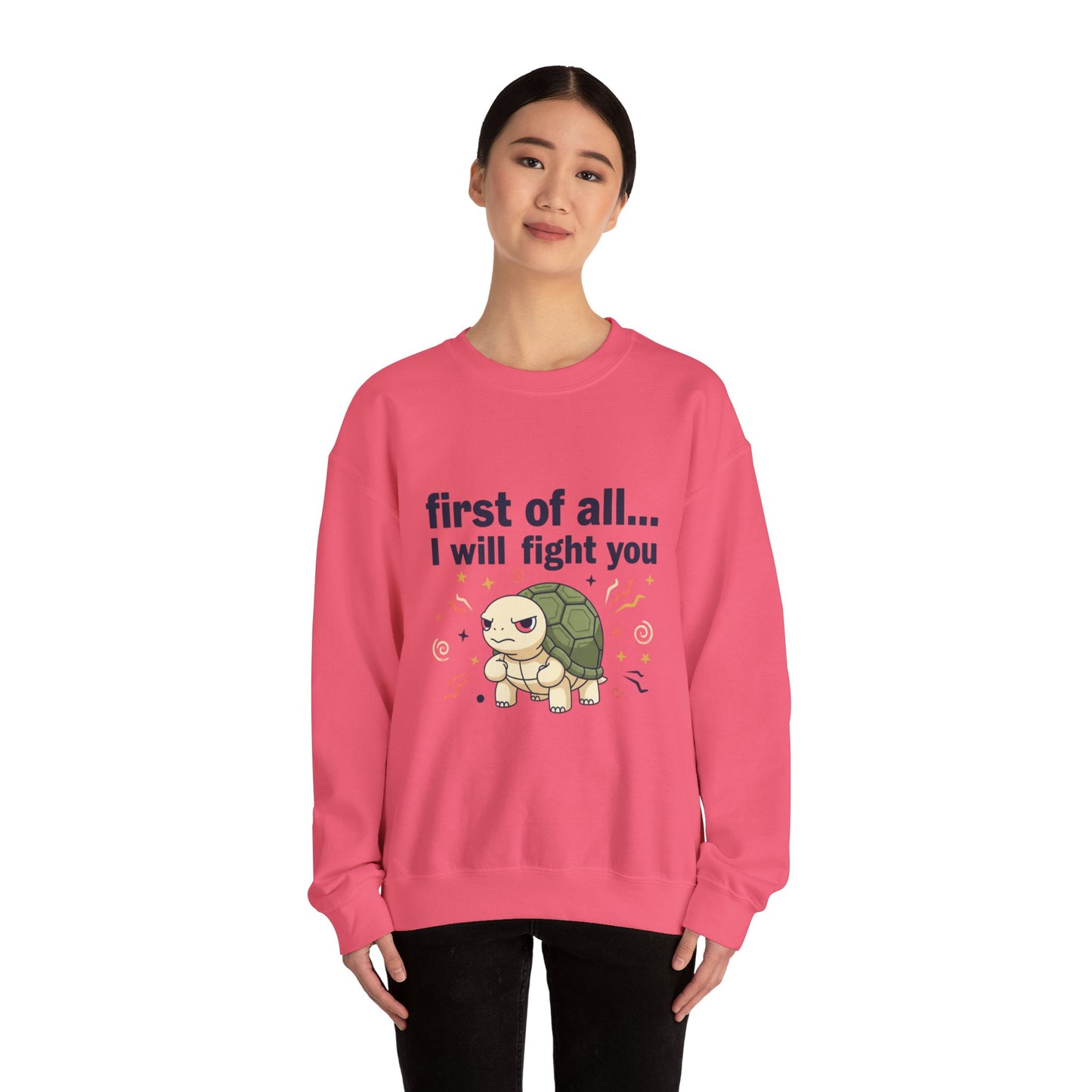 Cute Angry Turtle I Will Fight You sweatshirt | Graphic Crewneck