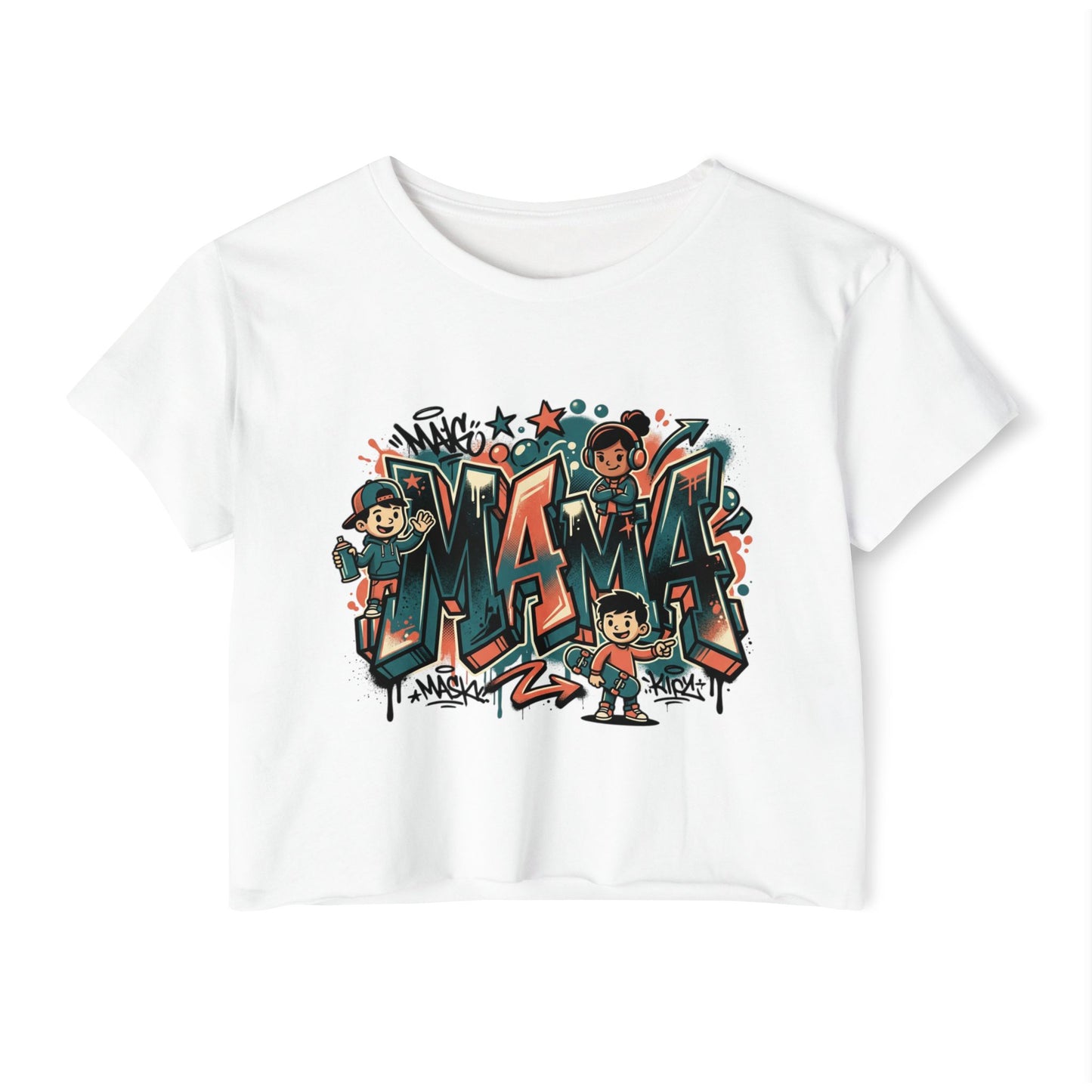 Mama Graffiti Crop Top — Urban Street Art Mother's Day Tee