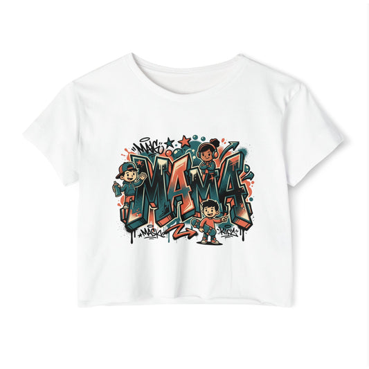 Mama Graffiti Crop Top — Urban Street Art Mother's Day Tee