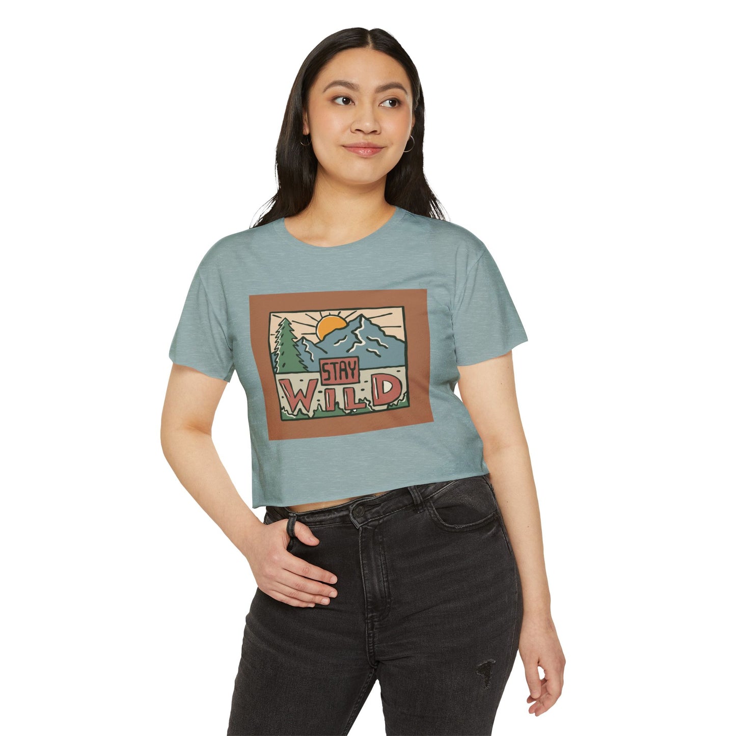 Stay Wild Crop Top — Women's Festival Graphic Tee