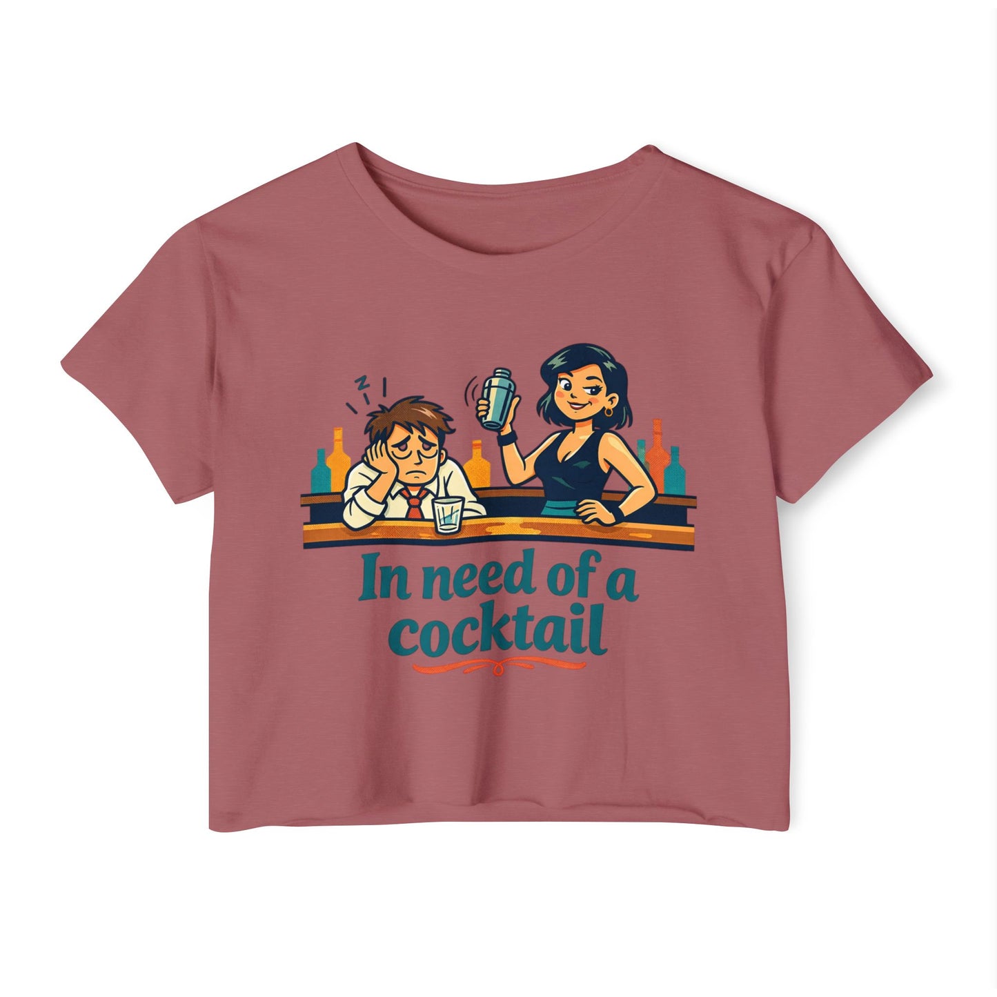 In Need of a Cocktail crop top | Women's festival shirt, bar humor