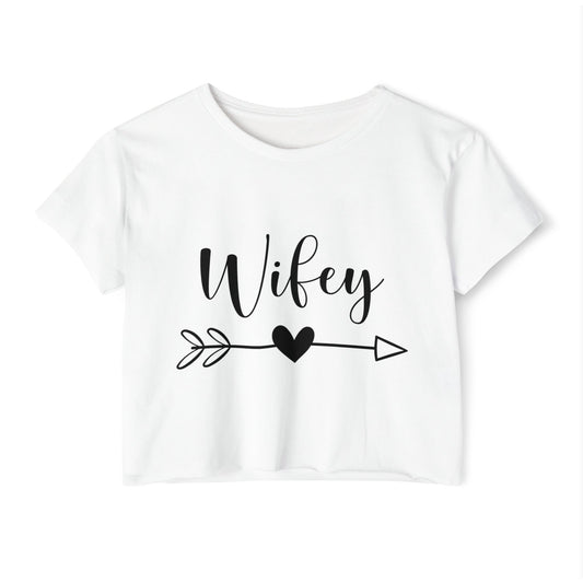 Wifey Festival Crop Top, Women's Crop Tee, Cute Summer Top, Boho Style Shirt, Gift for Her, Anniversary Gift, Trendy Clothing