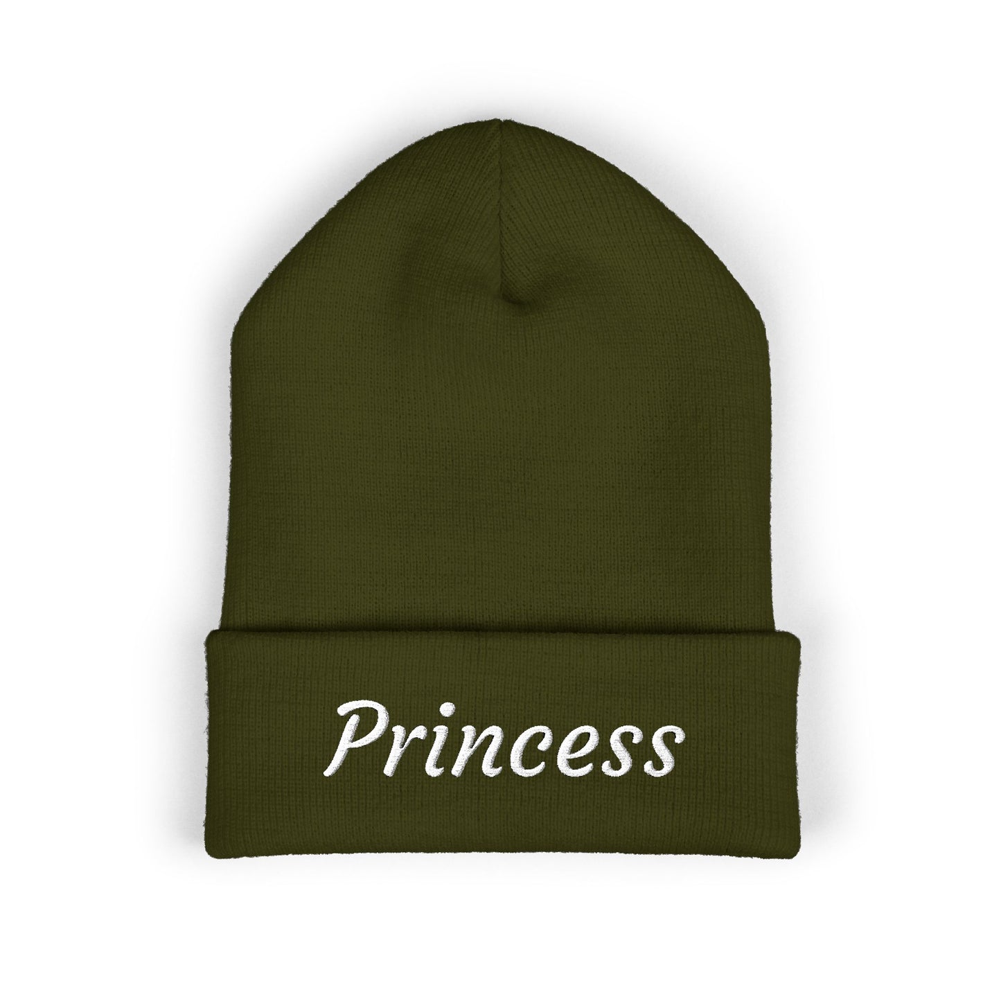 Princess embroidered beanie, cuffed hat, knit winter cap
