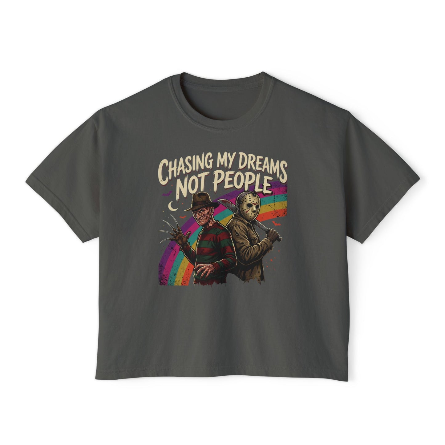 Chasing My Dreams Not People Graphic Tee | Horror Rainbow Design