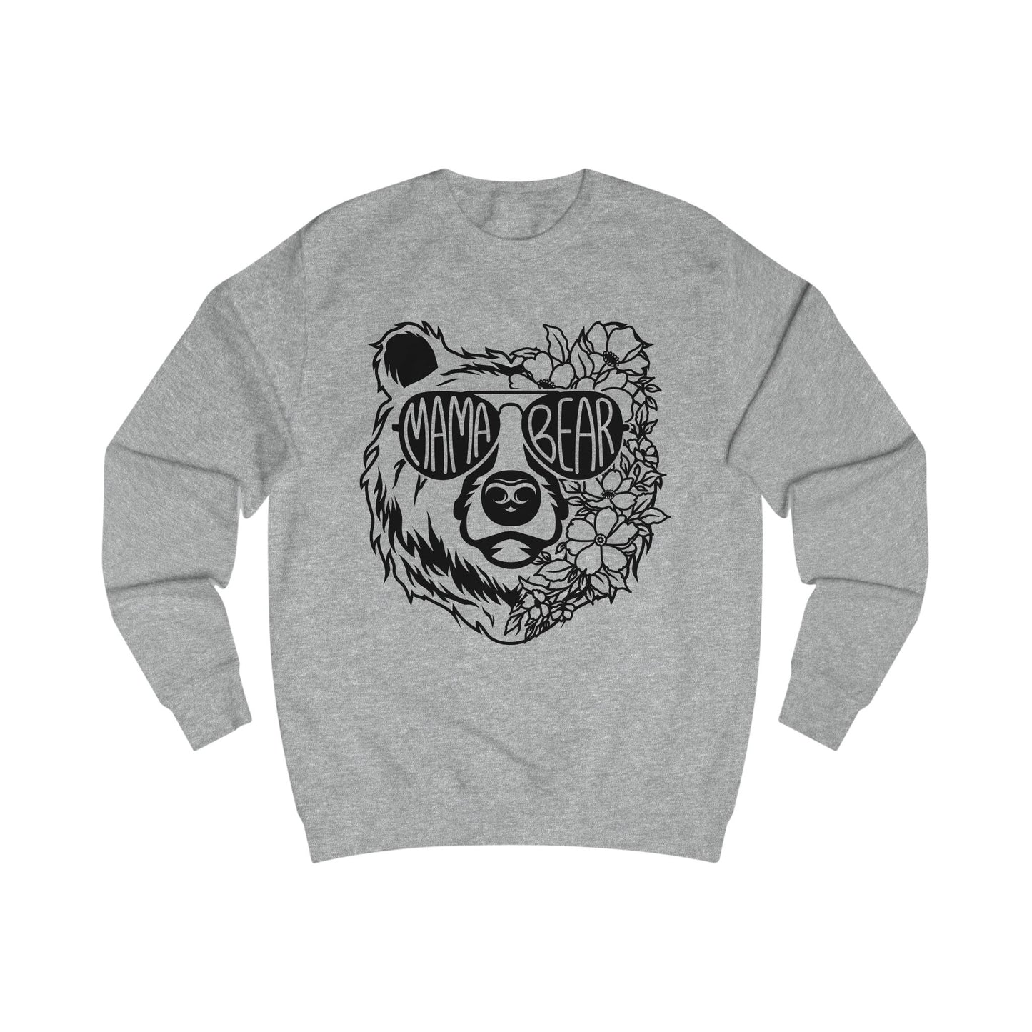 Mama Bear Unisex Sweatshirt - Cute Floral Bear Graphic for Moms
